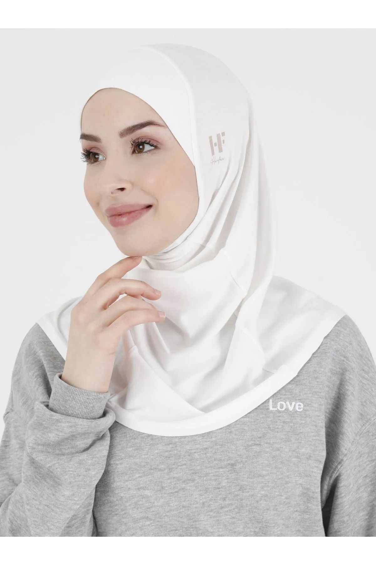 Ecardin Düz Spor Hijab - Premium Atletik Sporcu Hazır Konforlu Tesettür Sport Hijab Bone - Siyah