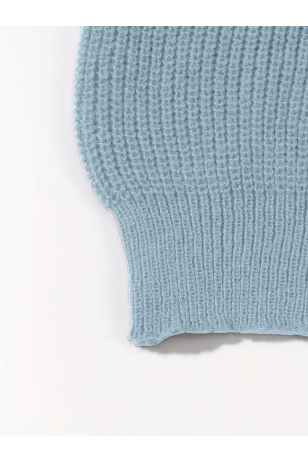 BLUE STREET Erkek Mavi Regular Fit Bisiklet Yaka Örgülü Triko görsel 3