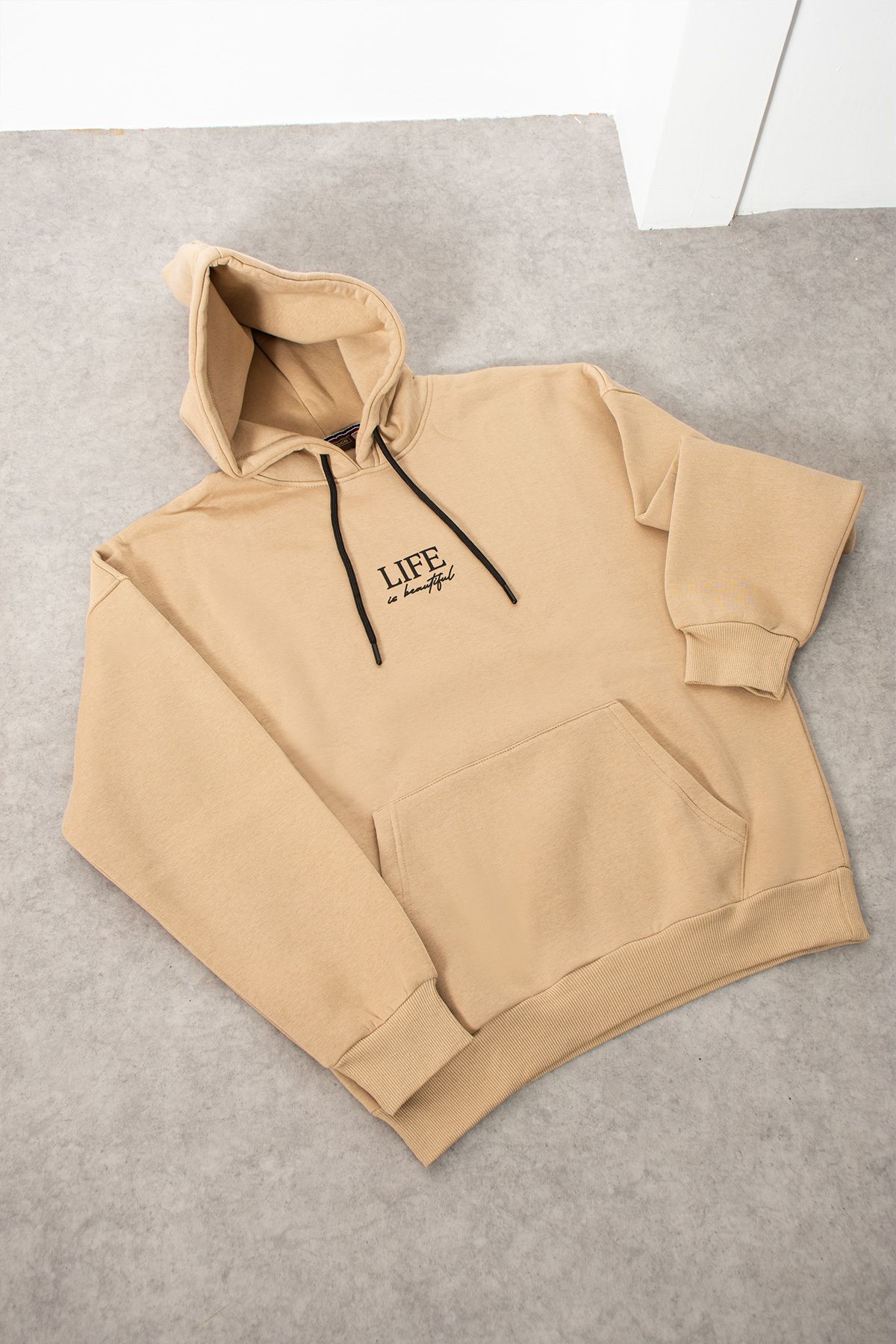 grand coco Kadın Life bej kapşonlu Sweatshirt