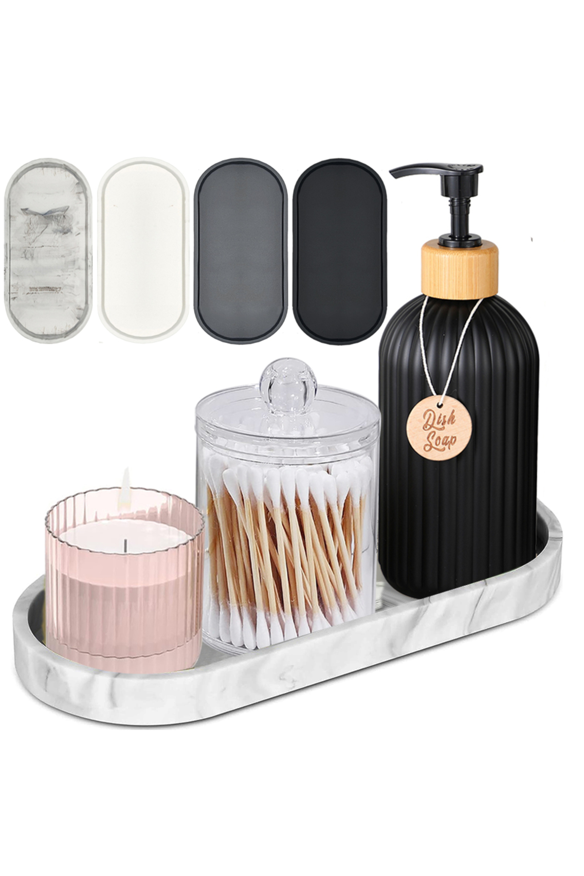 Choice Large Oval Vanity Silicone Tray Soap Dispenser Bottle Perfume ...