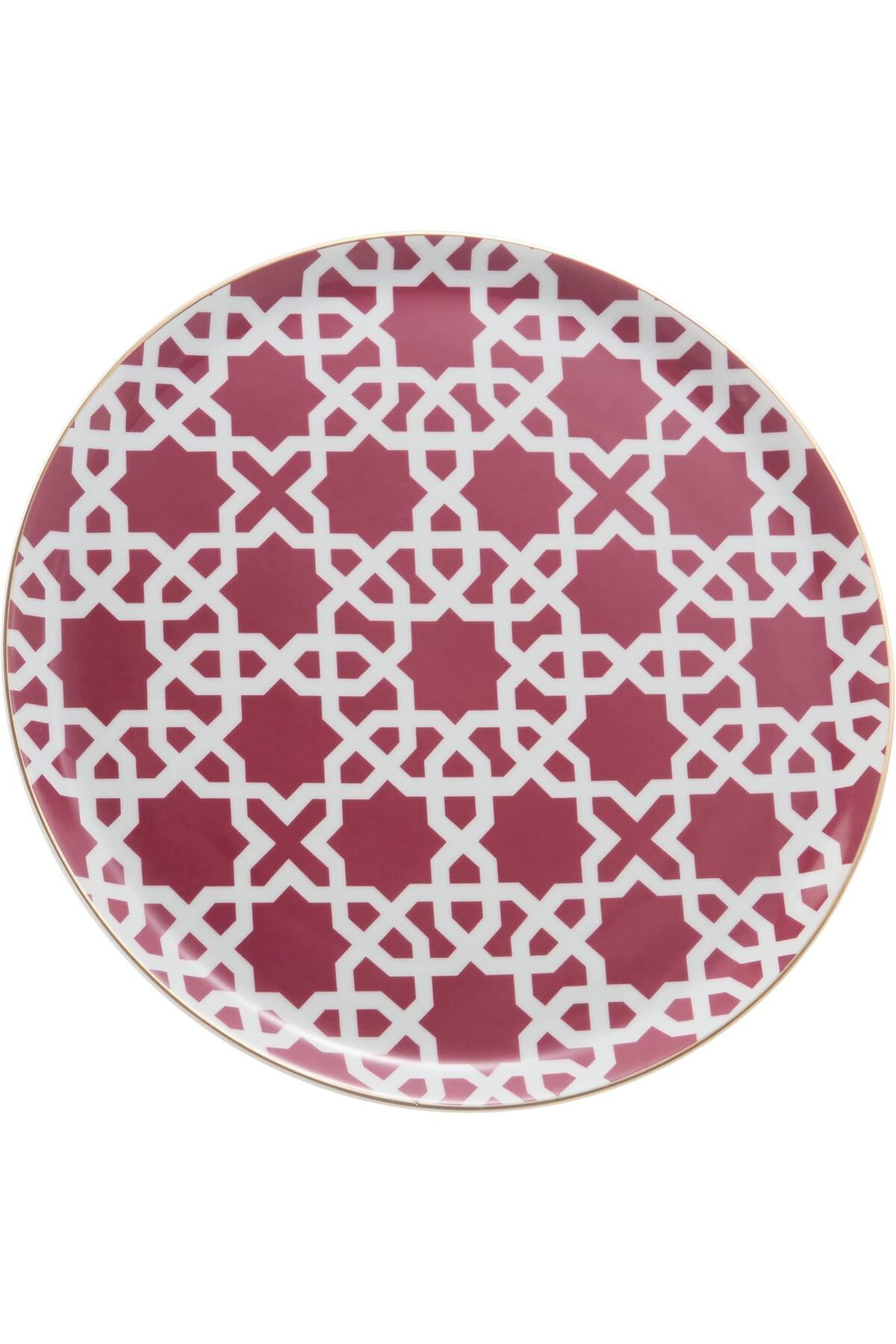 yusuftex Morocco Desen Fuşya Düz Tabak 28cm