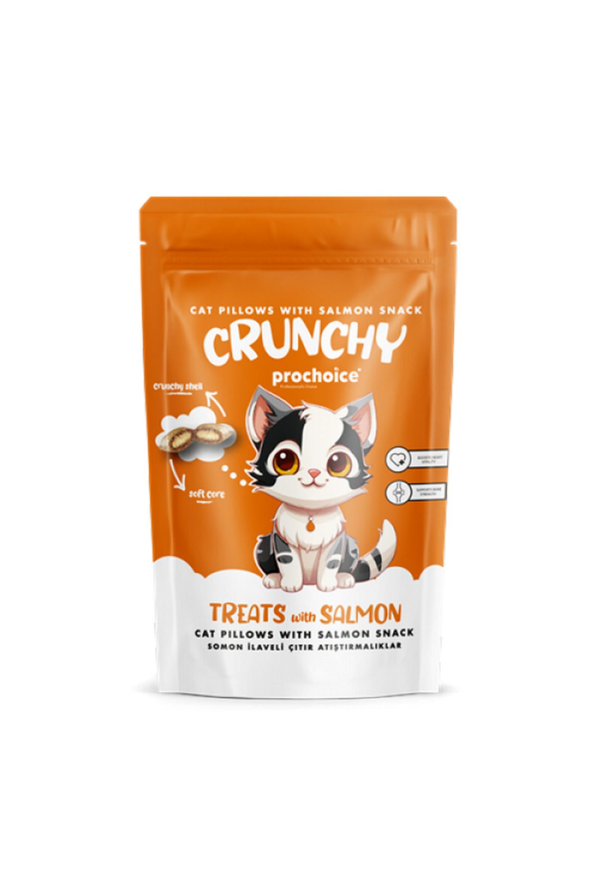 ProChoice Crunchy Salmon, Kediler için Somon Balığı İlaveli Çıtır Atıştırmalık 60gr X 12 336108