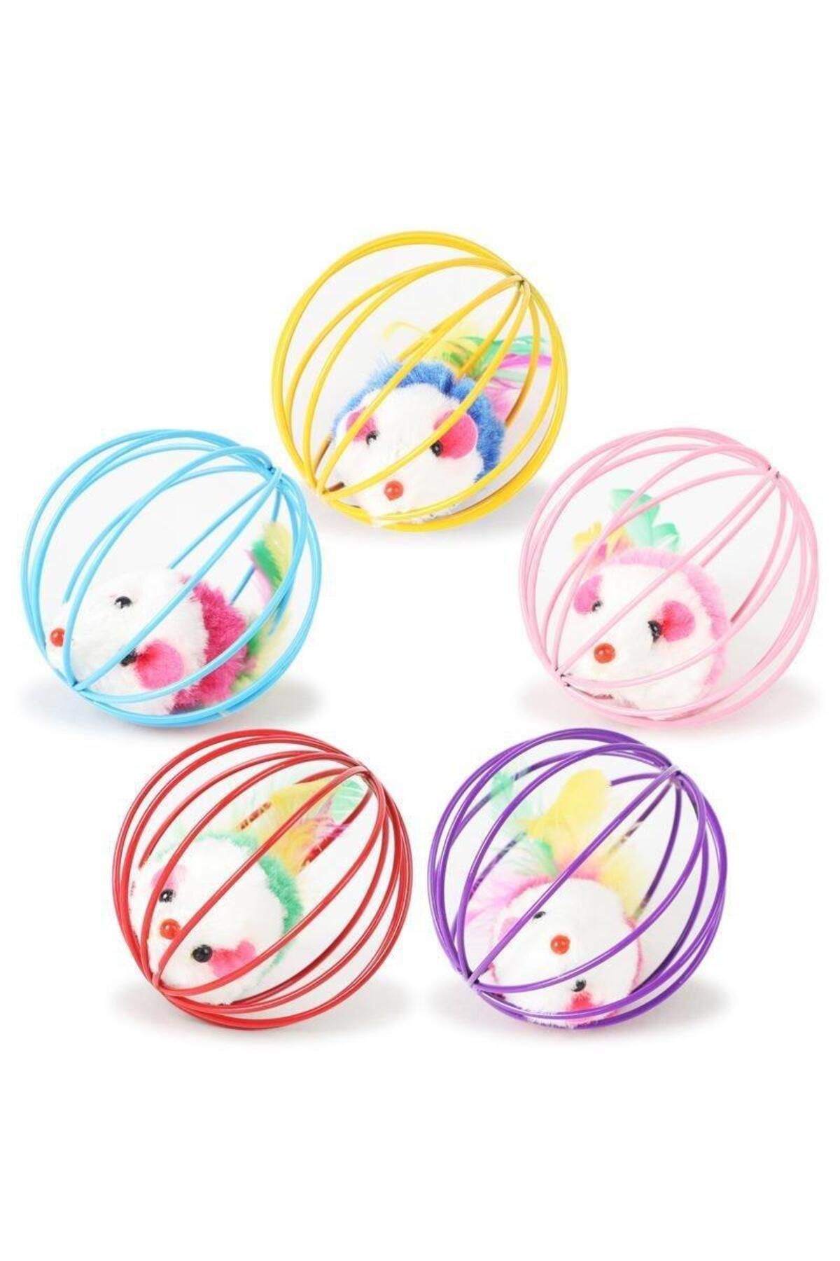Choice-S Random Color Popular Colorful Mouse In Cage Cat Toy Within Sand Interactive Chase Cat Mouse Toy 1