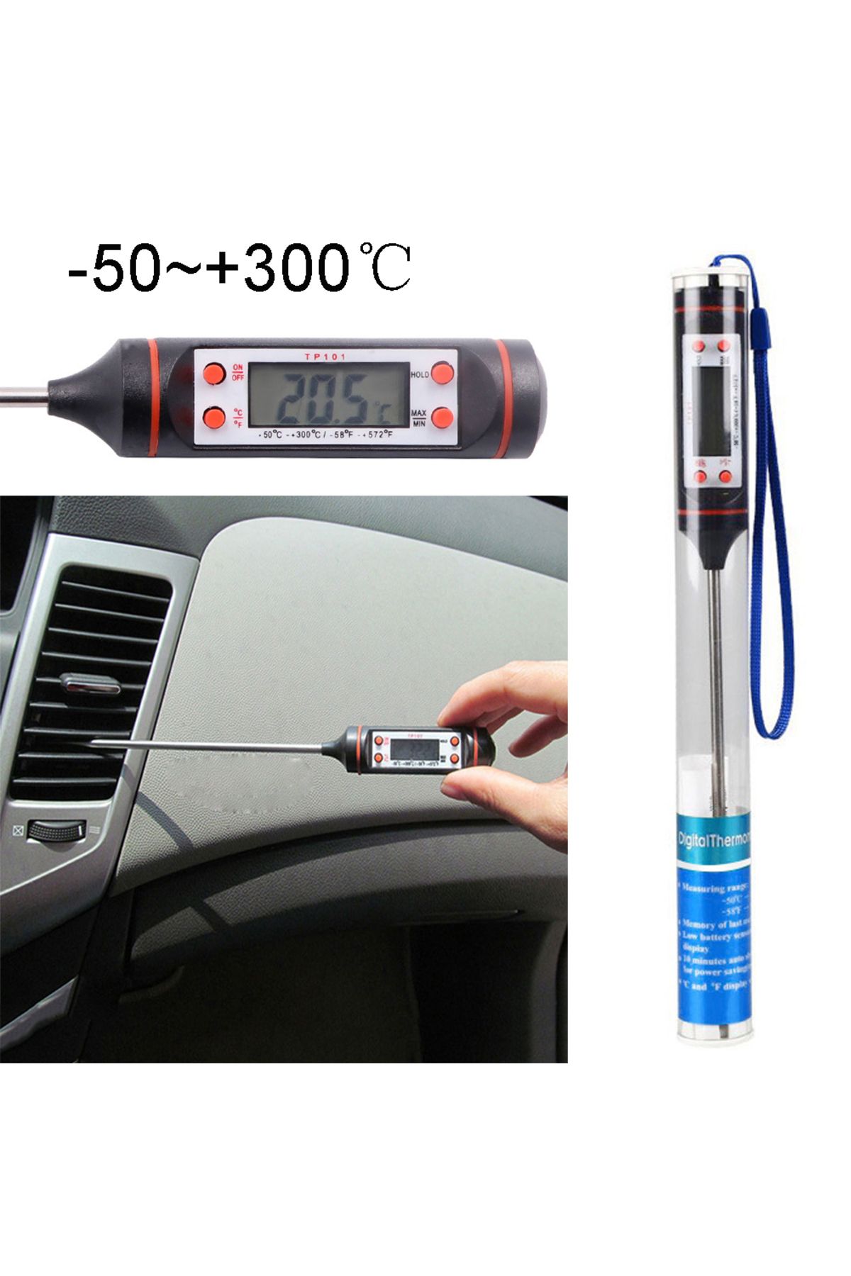 Choice-Car Vehicle Air Conditioning Outlet LCD Digital Thermometer Gauge Tool Automotive Air Conditionin... 7