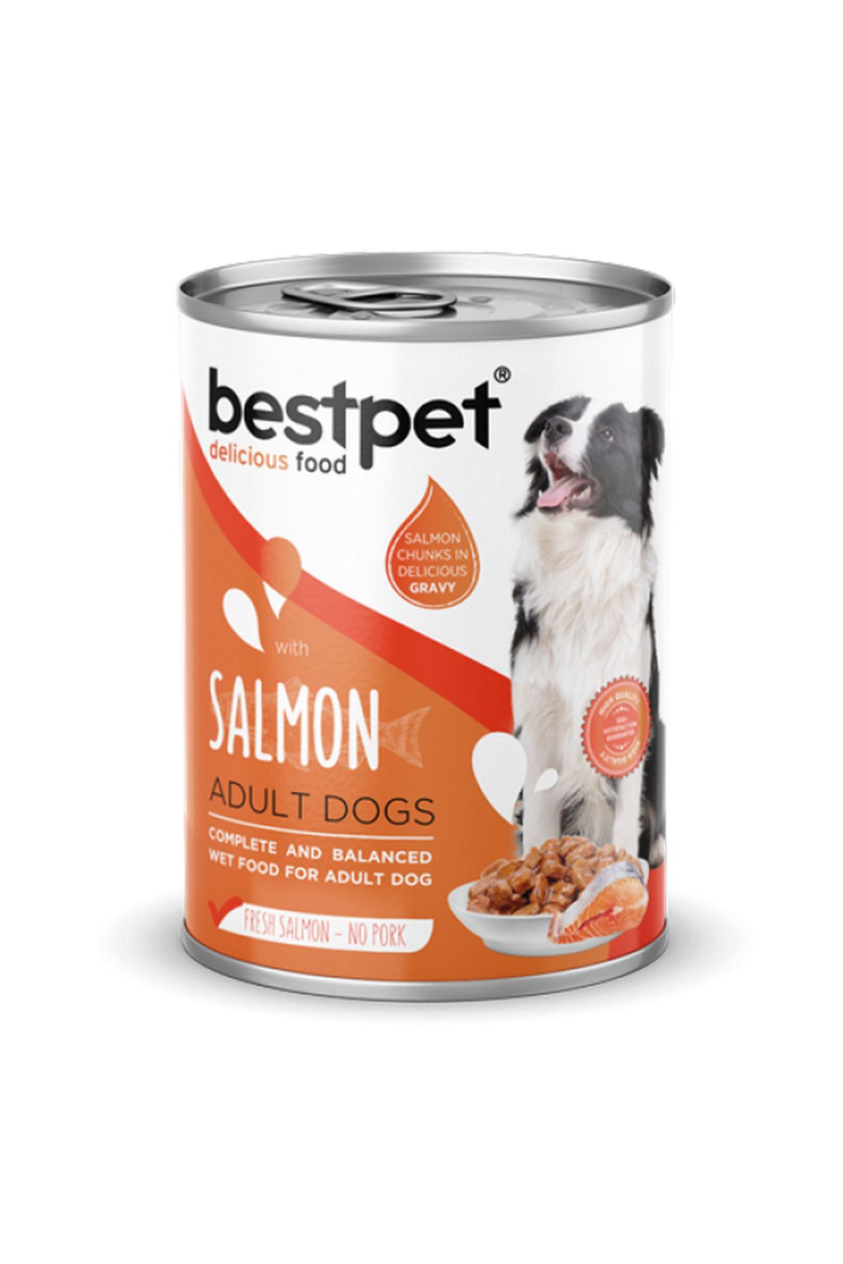 Bestpet Yetişkin Köpekler İçin, Taze Somon Parça Etli Ve Soslu Yaş Mama 400 gr X 12 ADET 106008