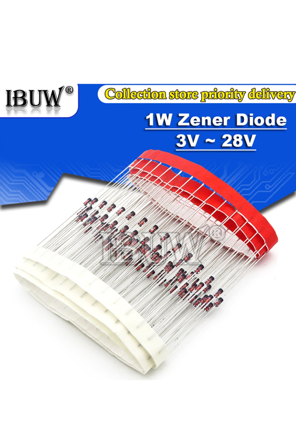 IBUW-1n4733 5v1 100pcs 1w Zener Diode Do-41 3v 3v3 3v6 3v9 4v3 4v7 5v1 5v6 6v2 6v8 7v5 8v2 9v1 10v 11v 12 3