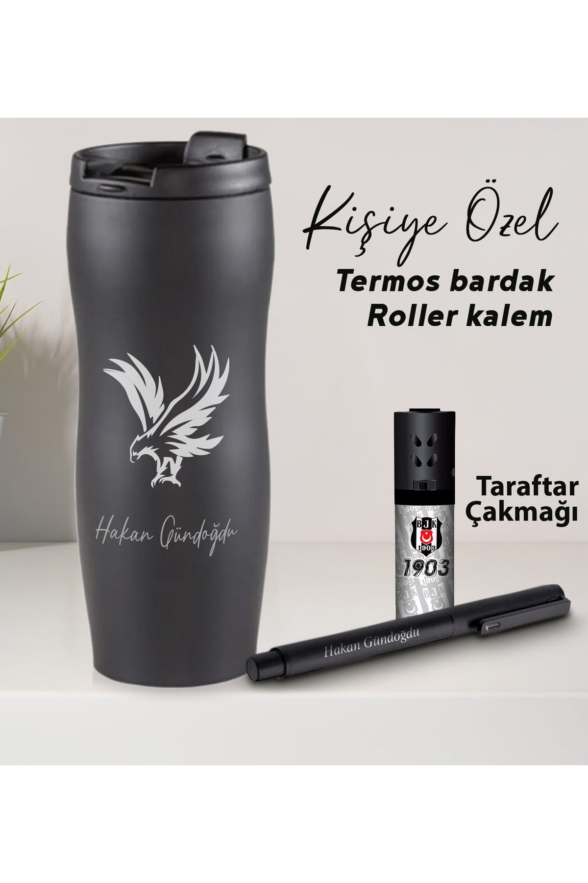 Halk Kitabevi KİŞİYE ÖZEL TERMOSLU HEDİYELİK ÇAKMAK KALEM SET