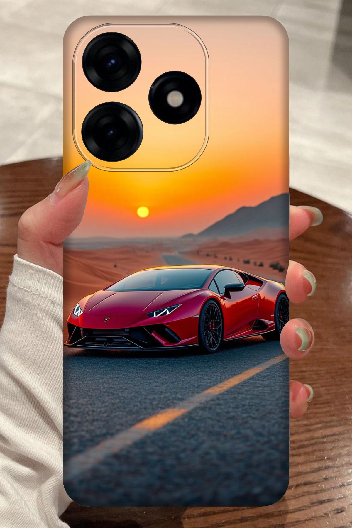 realme C63 Uyumlu Lamborghini Desenli Kamera Korumalı HD Baskılı Silikon Kılıf