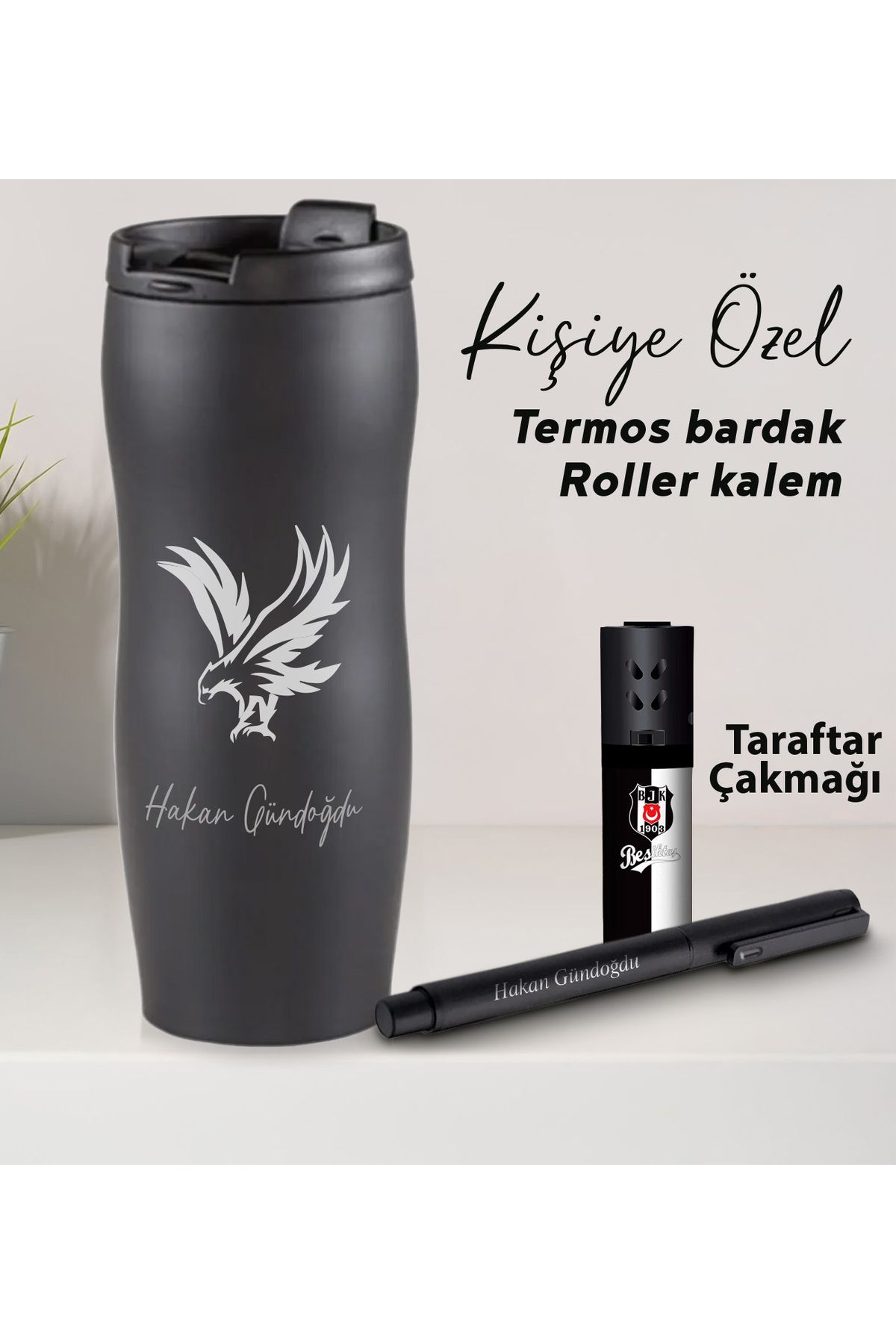 Halk Kitabevi KİŞİYE ÖZEL TERMOSLU HEDİYELİK ÇAKMAK KALEM SET