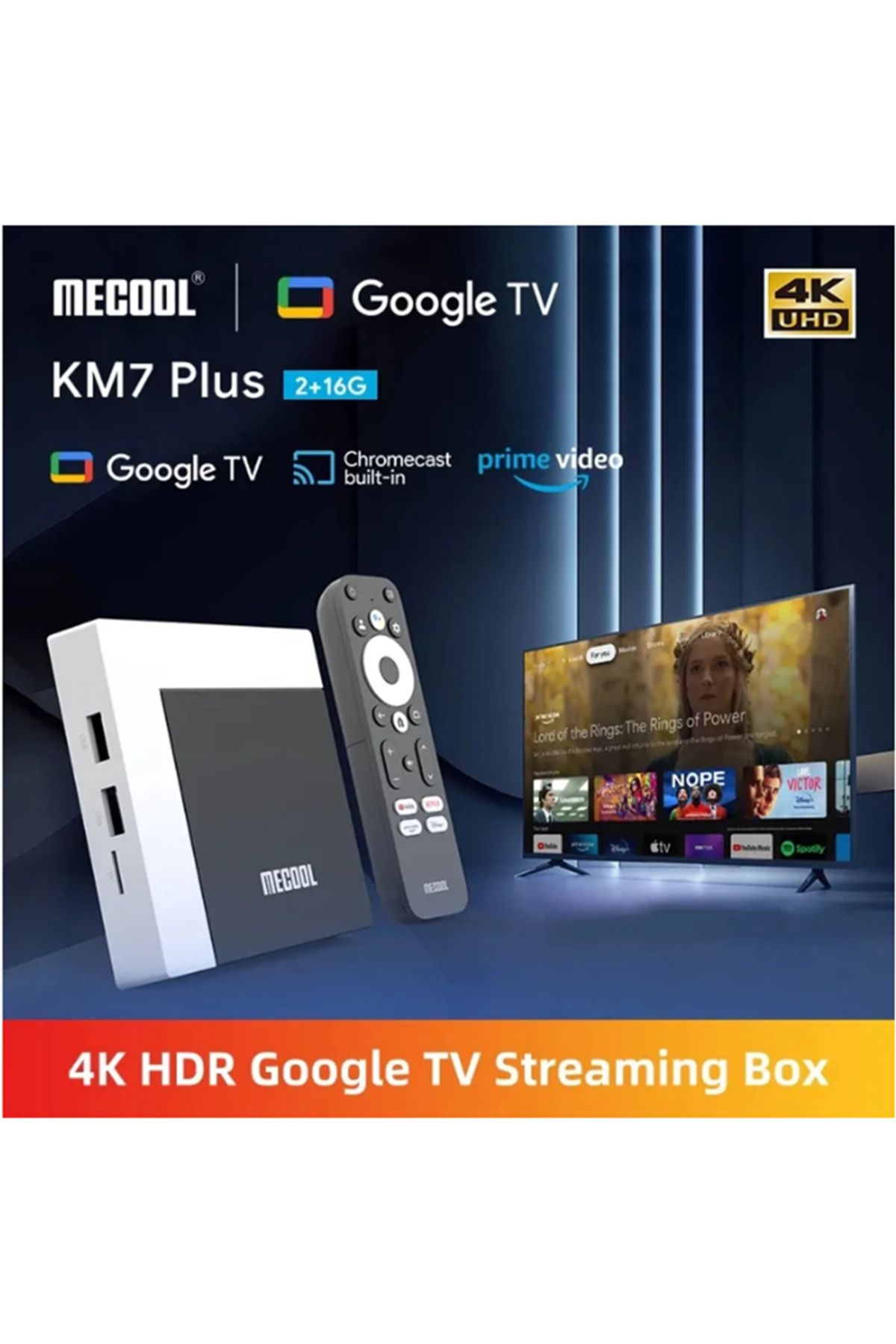 DooerTak-MECOOL KM7 Plus TV Box Android 11 Netflix 4k Google Certified 2GB DDR4 16GB ROM 100M LAN Internet... 2