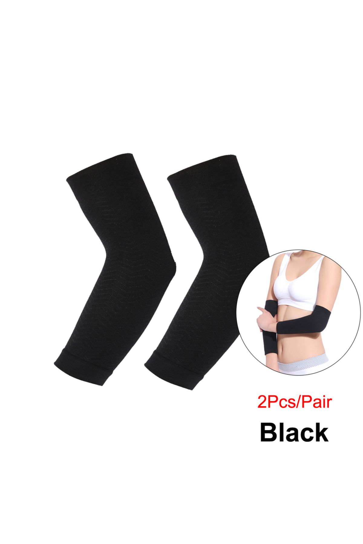 Choice-Black 1pair Arm Slimming Shaper Wrap, Arm Compression Sleeve Women Weight Loss Upper Arm Shaper Help 1