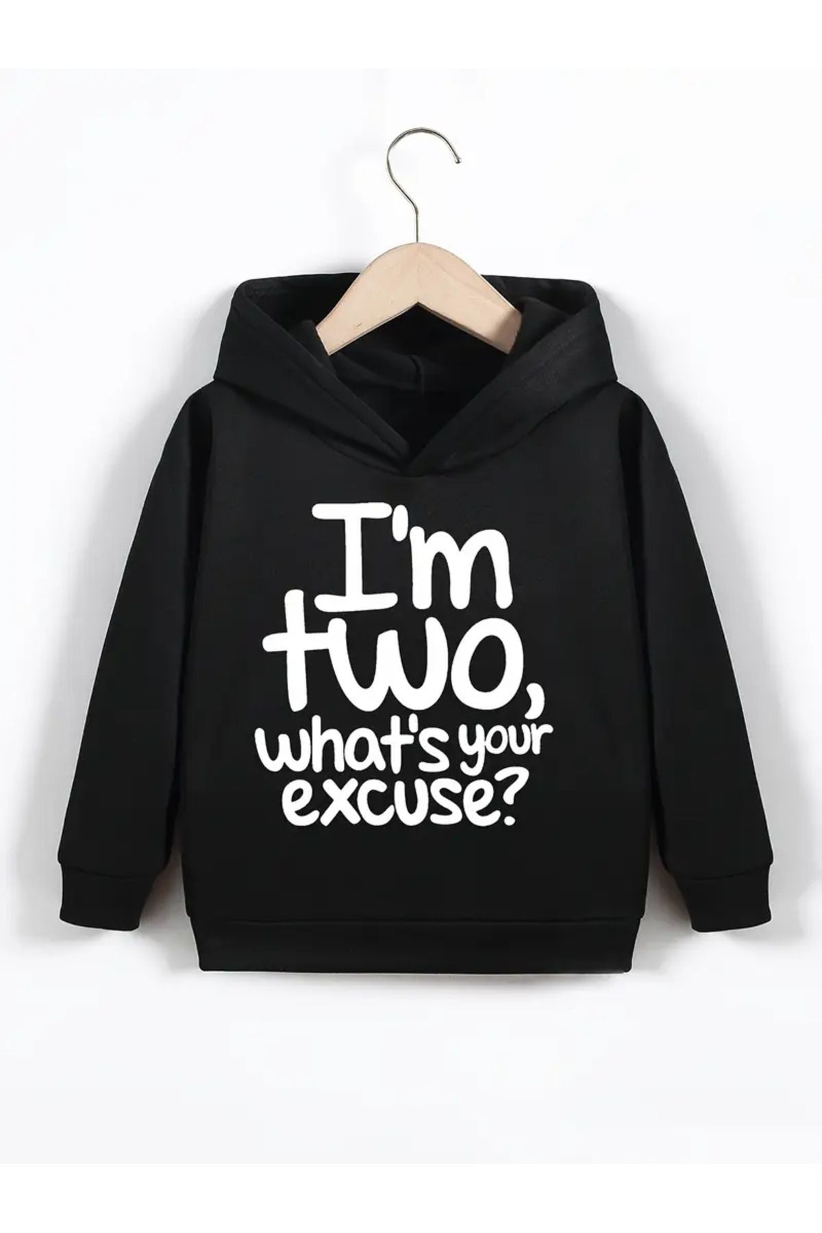 aynewmoda Ben İki'yim Baskılı Sweatshirt Hoodie