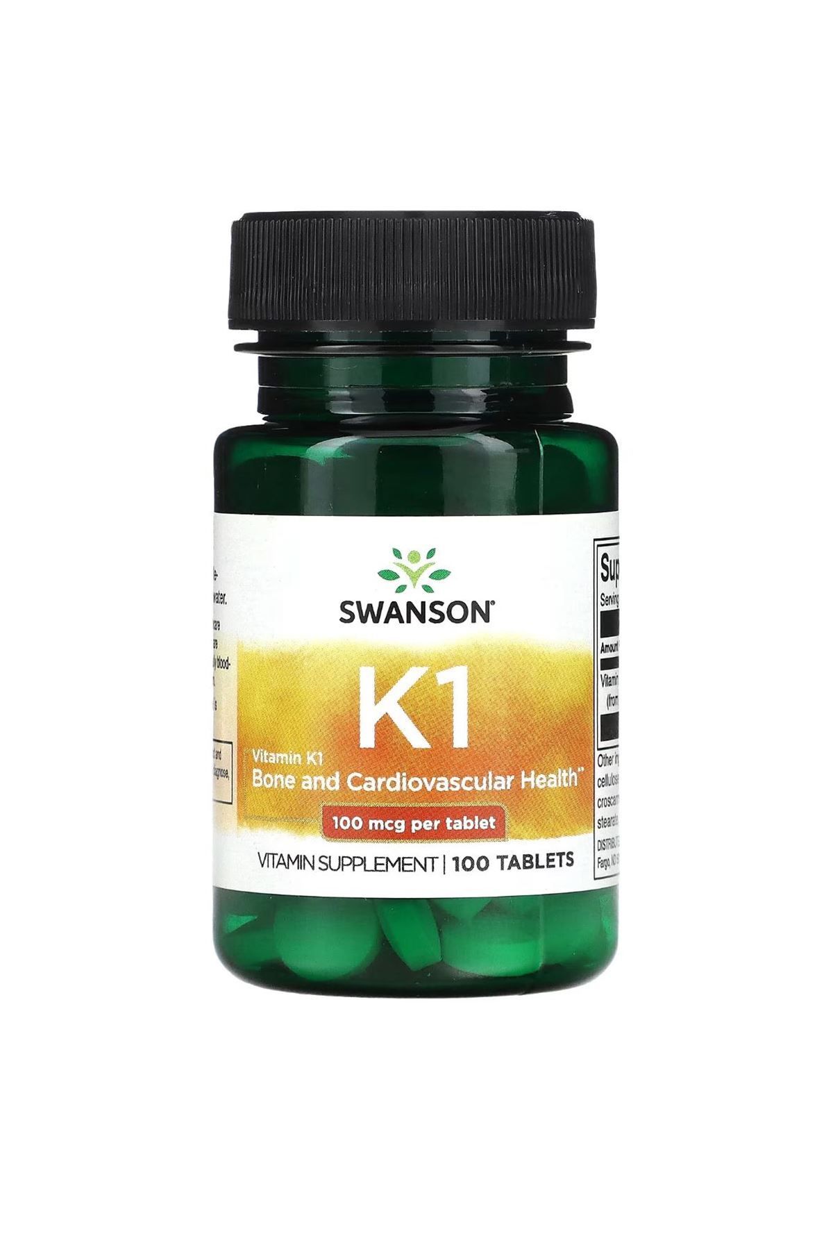 SWANSON , Vitamin K1, 100 Mcg, 100 Tablet