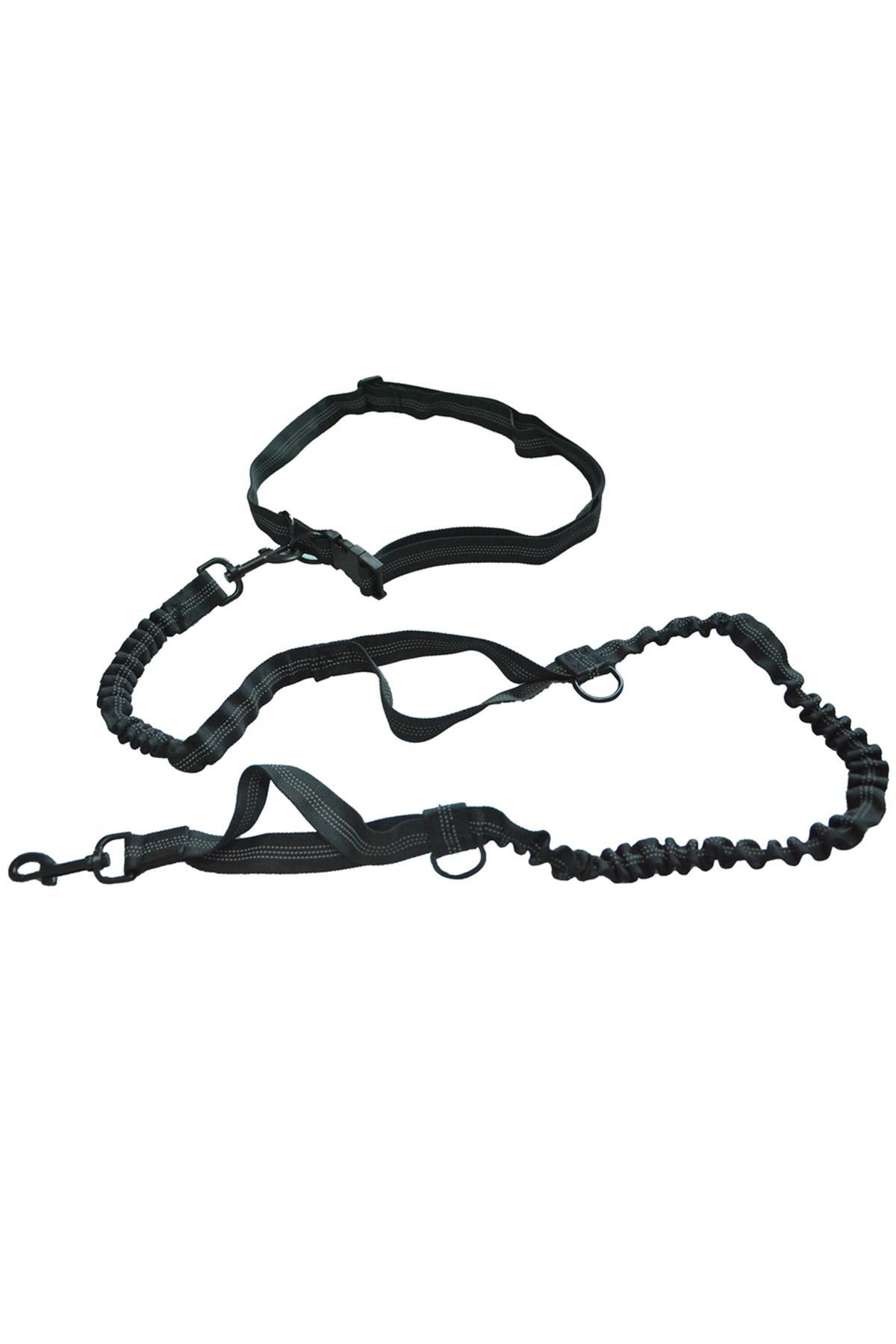 Choice-Black Retractable Hands Free Dog Leash For Running Double Handles Elastic Cord Reflective Large Dog 1