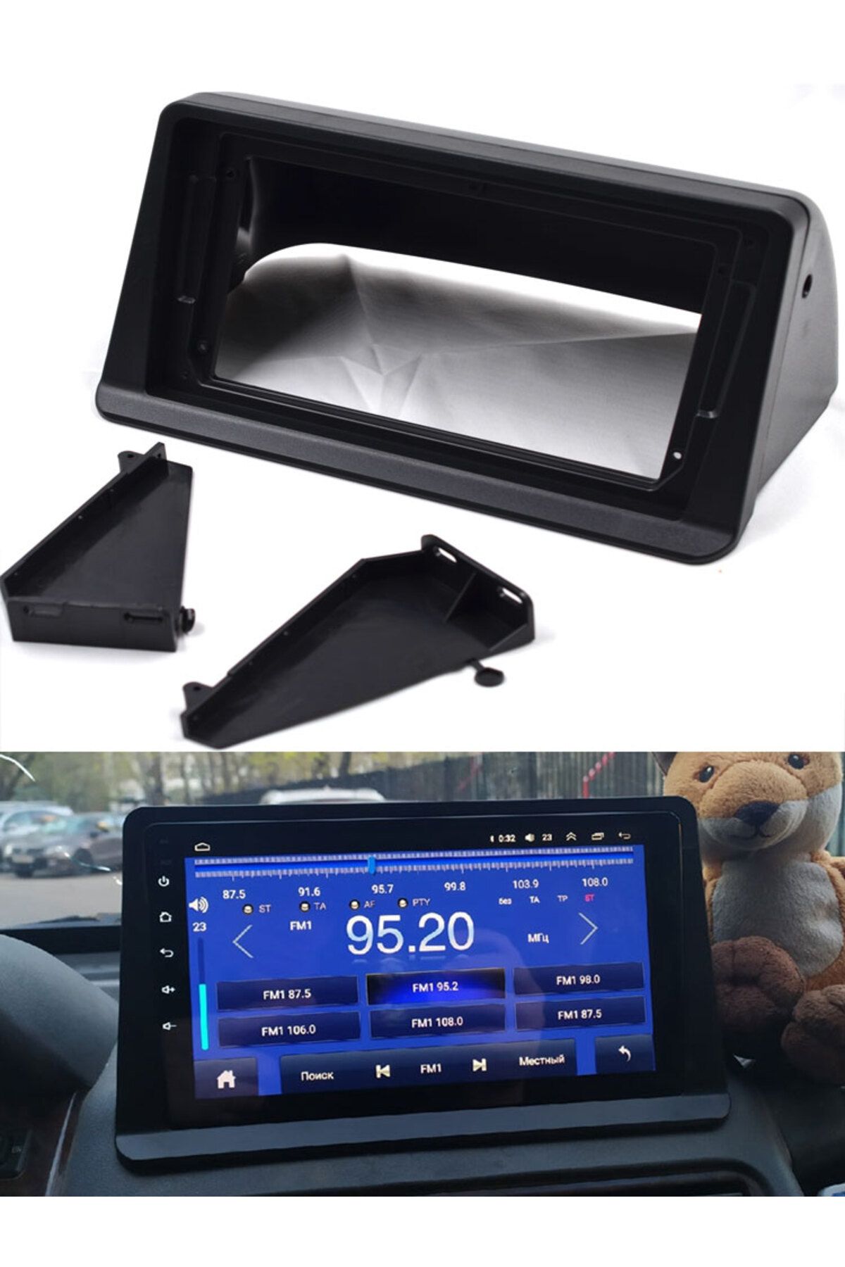 BYNCG-2 Din  Panel 9 inch Car Radio Fascia for Mitsubishi Pajero Montero V31 Cheetah Kingbox Stereo Fra... 7