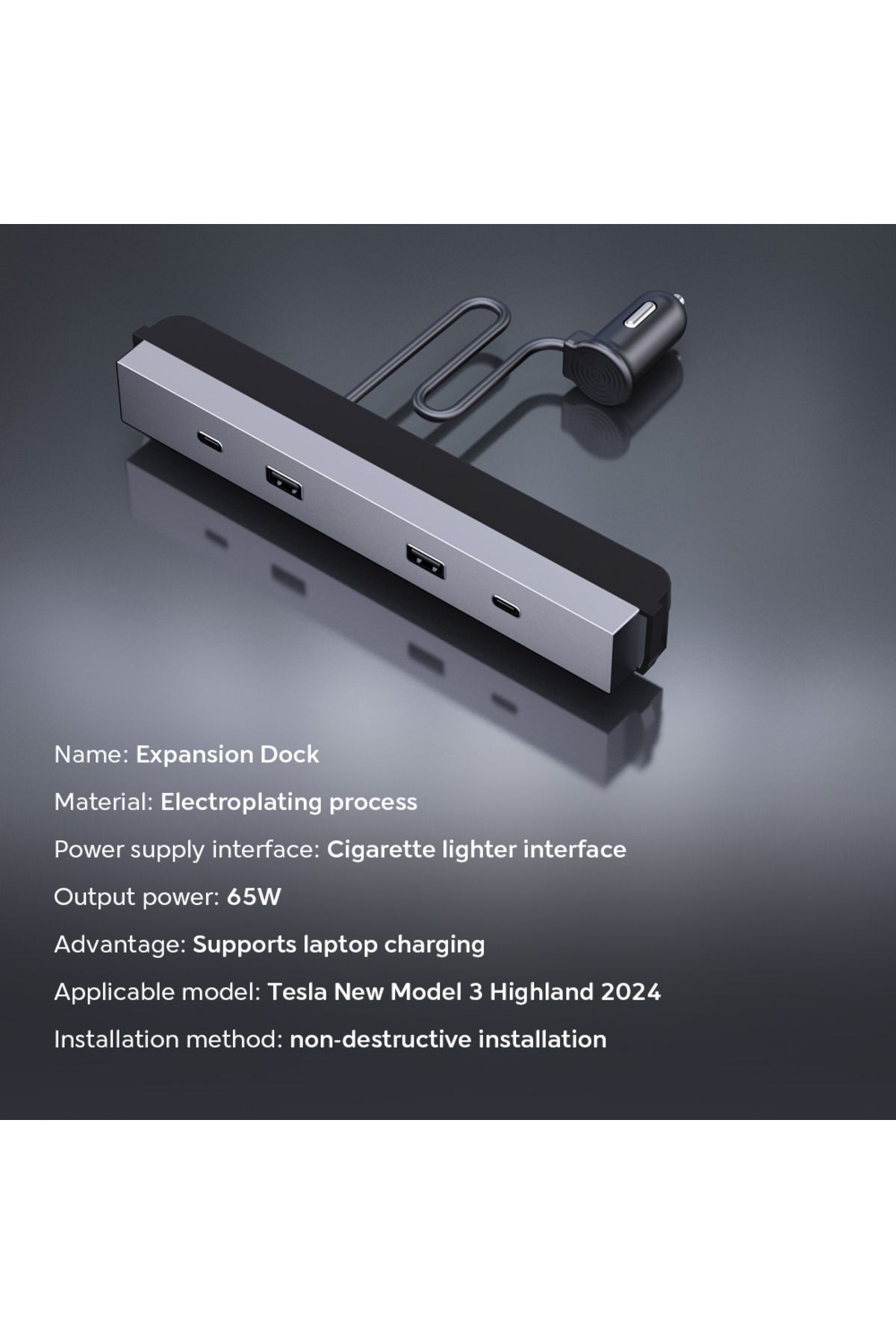 Choice-Highland Usb Hub For Tesla New Model Y 2025 Launch Juniper Central Control Fast Charging Tpye-c Usb 7