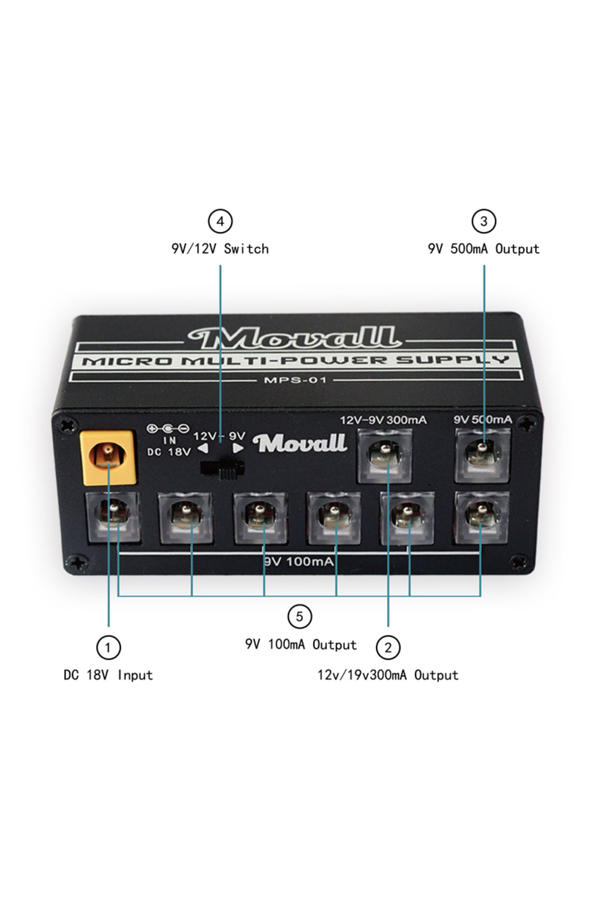 Choice-Eu Plug Movall Guitar Pedal Power Supply 8 Isolated Output Anti-interference 18w Different Output Gu 3