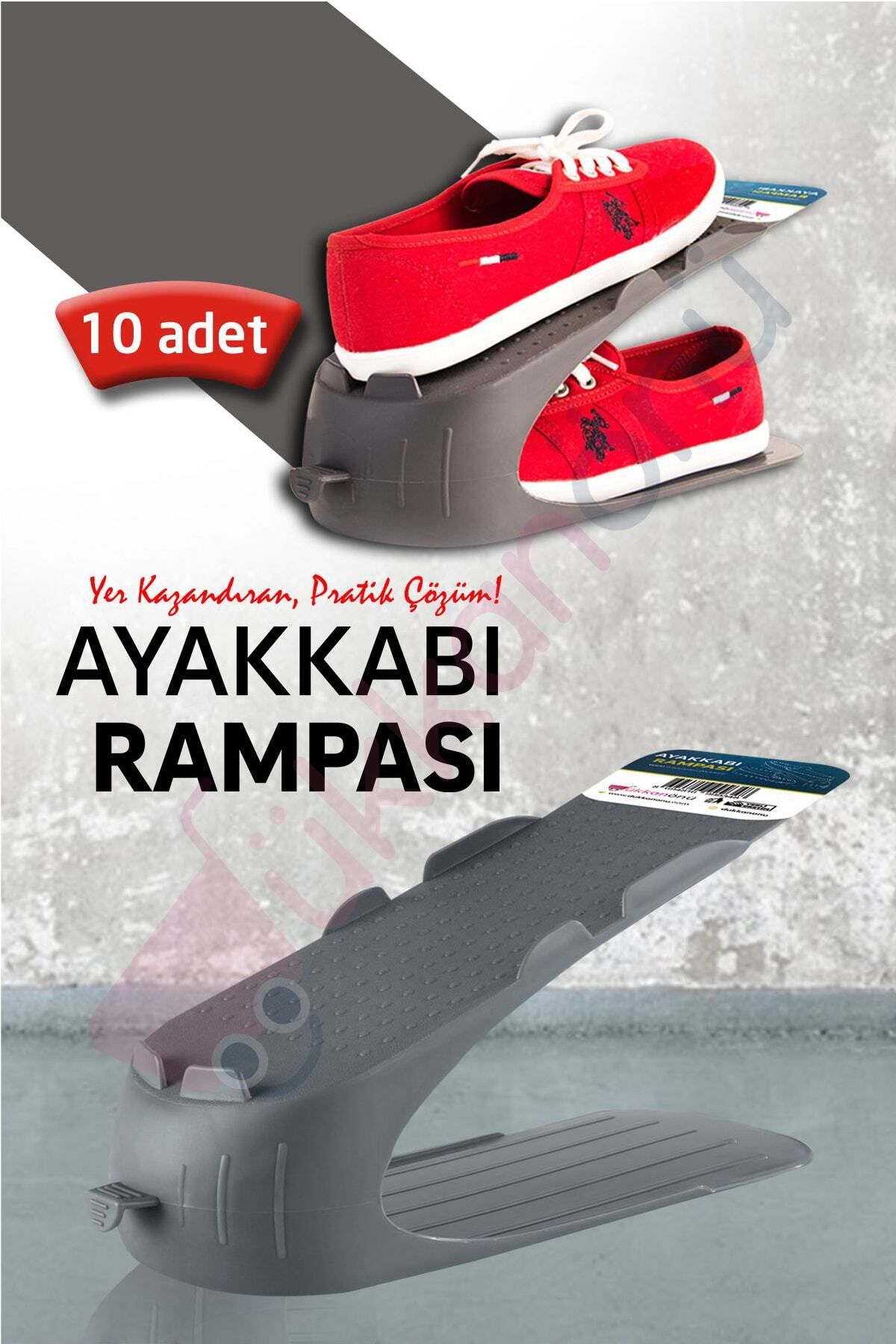 teknotrust 10'lu Ayakkabı Rampası ve Düzenleyici Organizer, Antrasit Siyah renkli set