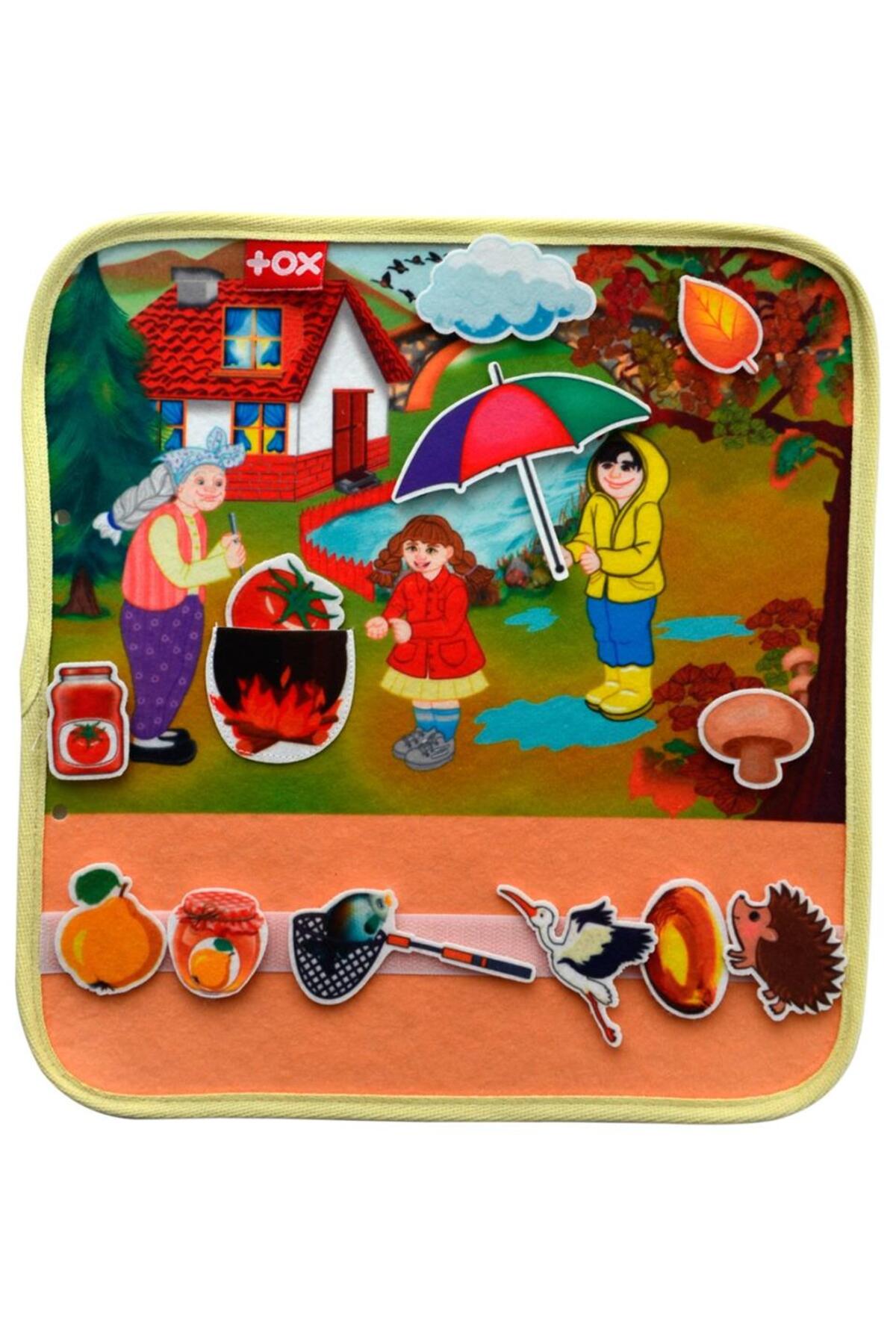 (پاییز) برگه فعالیت نمدی با چسب نواری - فعالیت کودکان، اسباببازی آموزشی