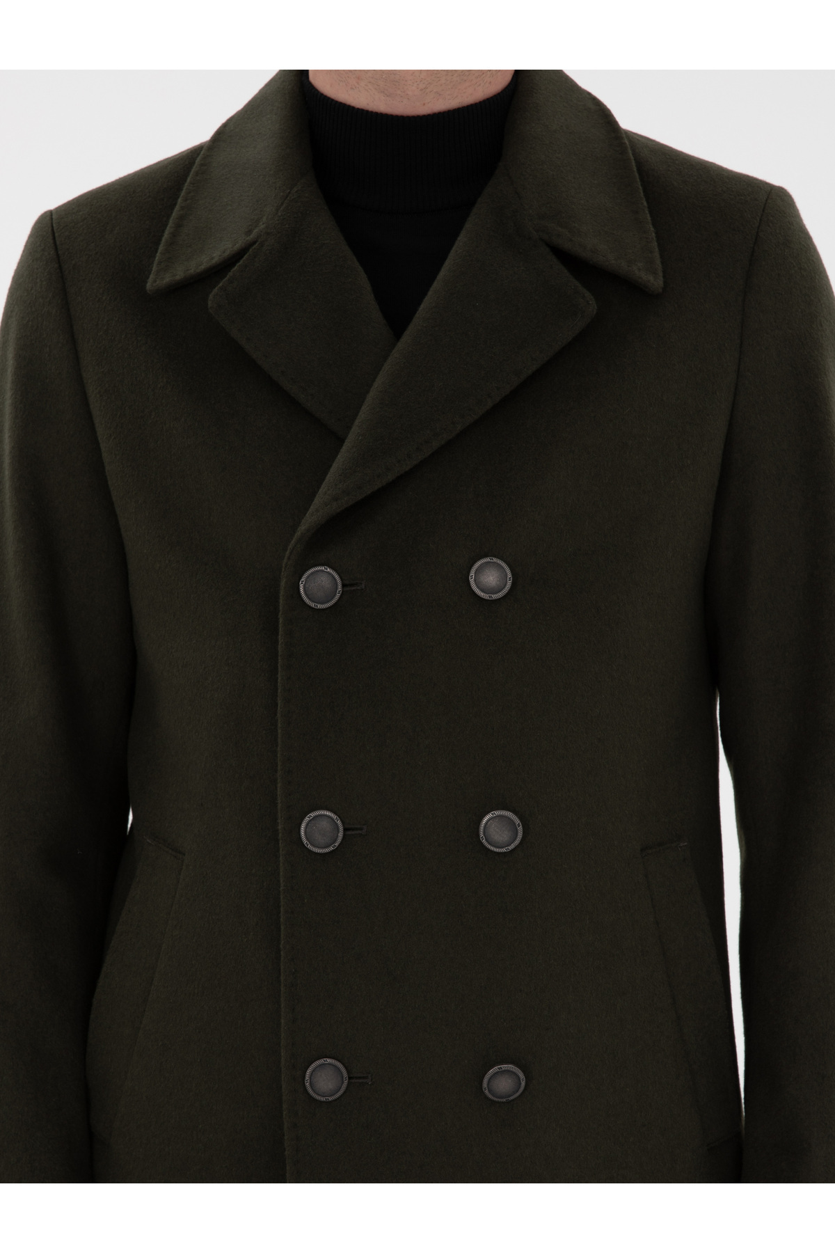 Cacharel  Haki Slim Fit Kaşe Kaban 50293483-VR027 - Görsel 7