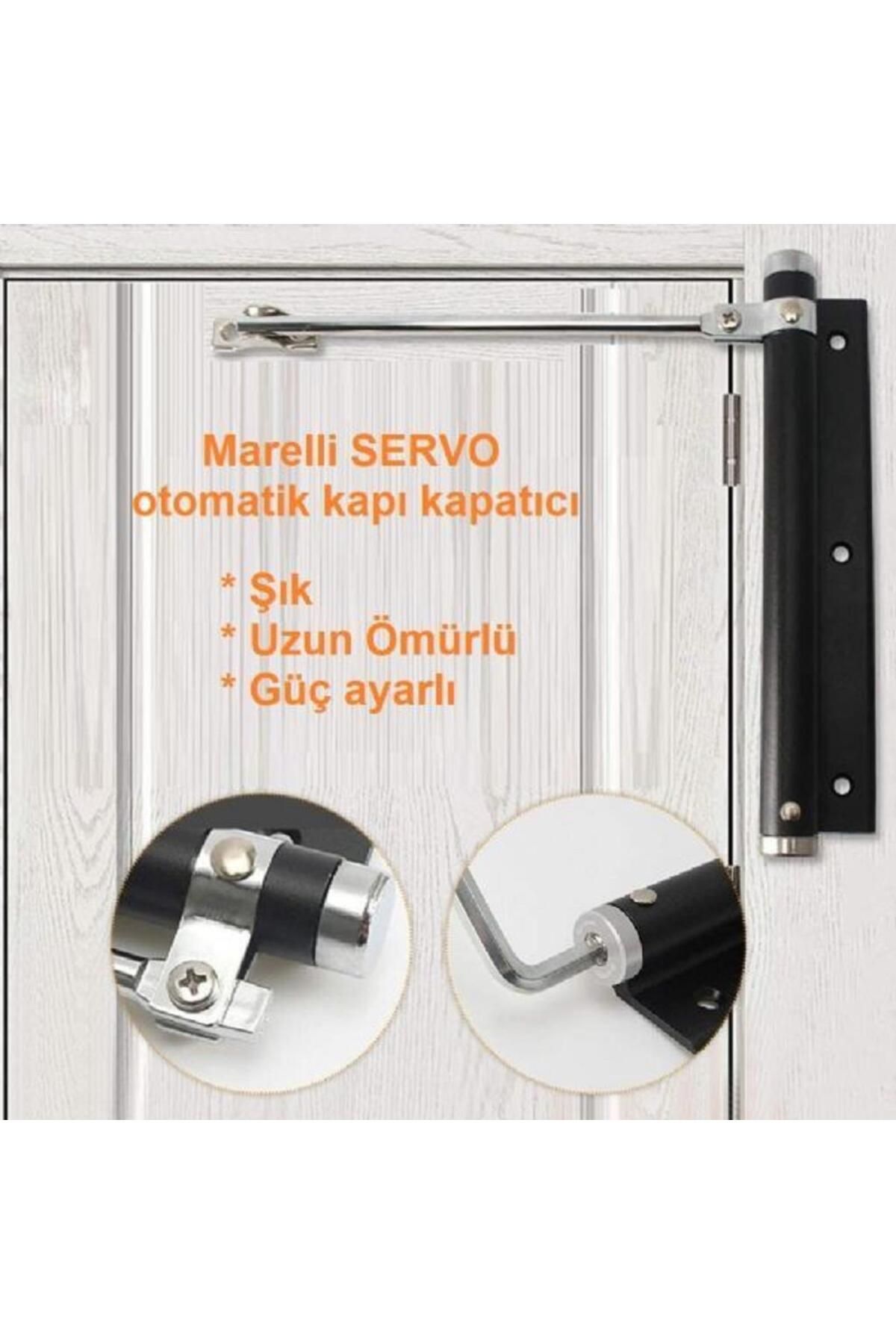 Marelli-Servo Black Black Automatic Door Closer Door Push Spring, Garden Door Closer 2