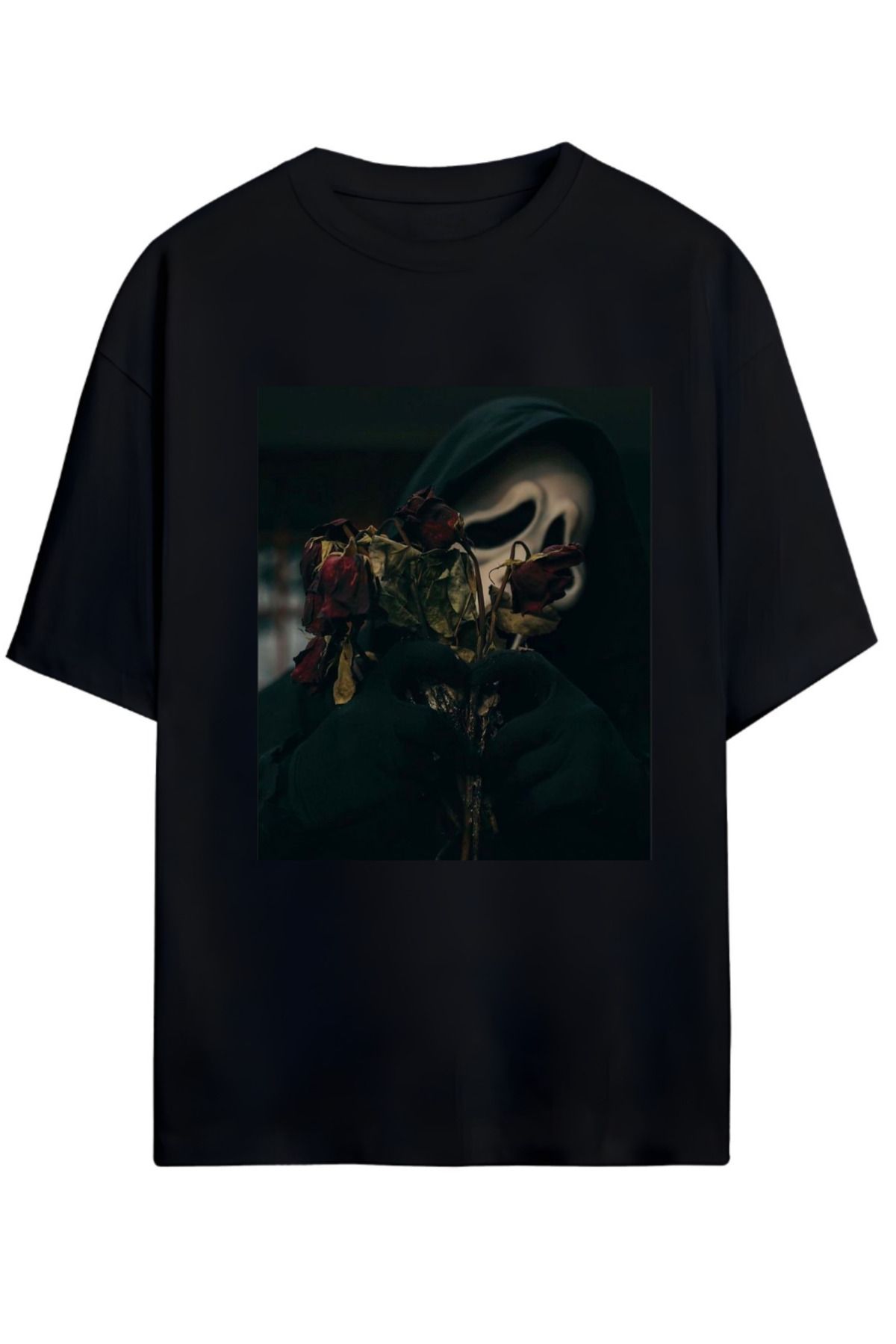 MAGORS GHOST FACE TASARIMLI UNISEX YENİ SEZON OVERSIZE PAMUKLU  T-SHIRT