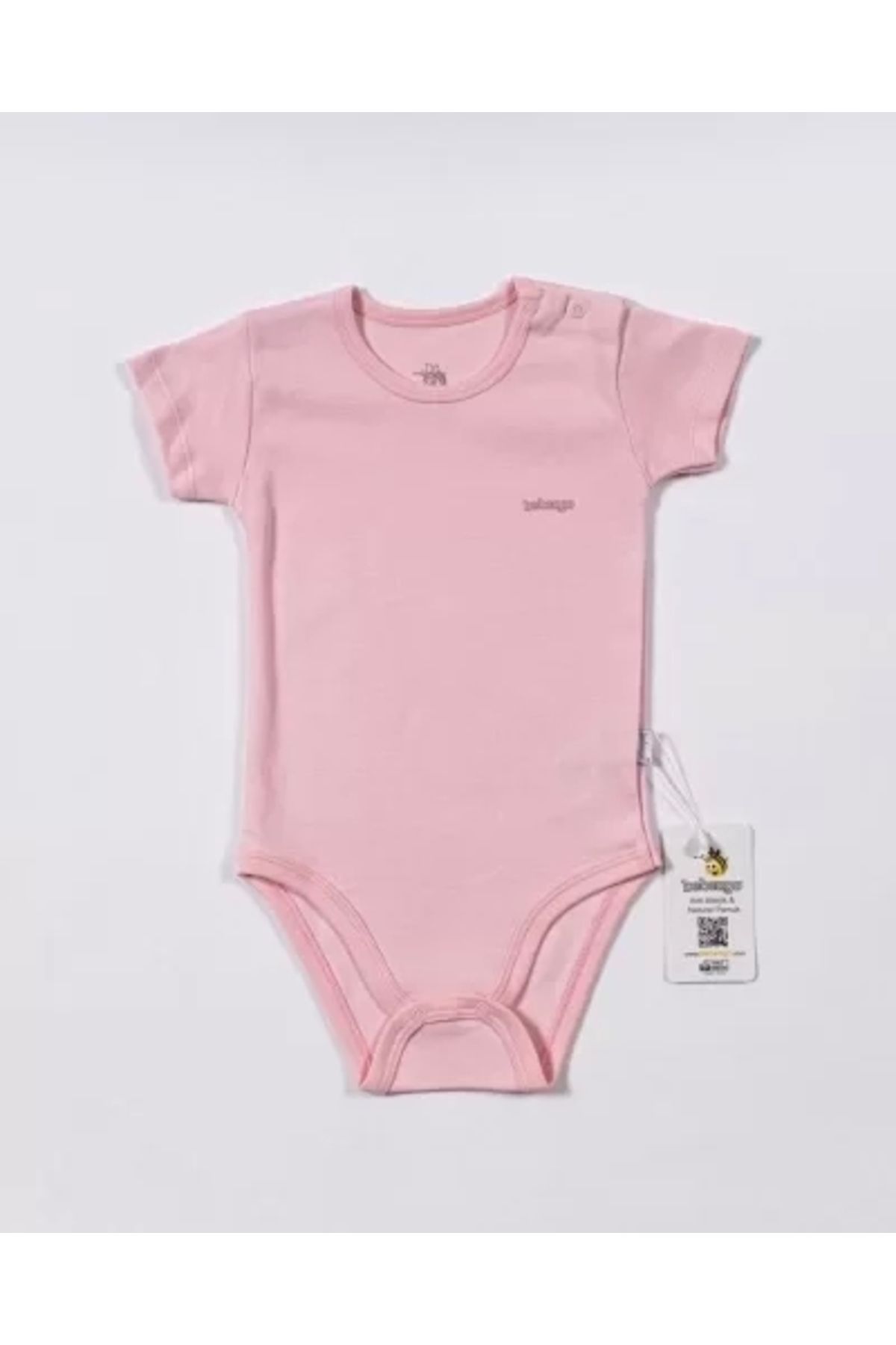 Moda Azze Basic Kısa Kol Body Pembe