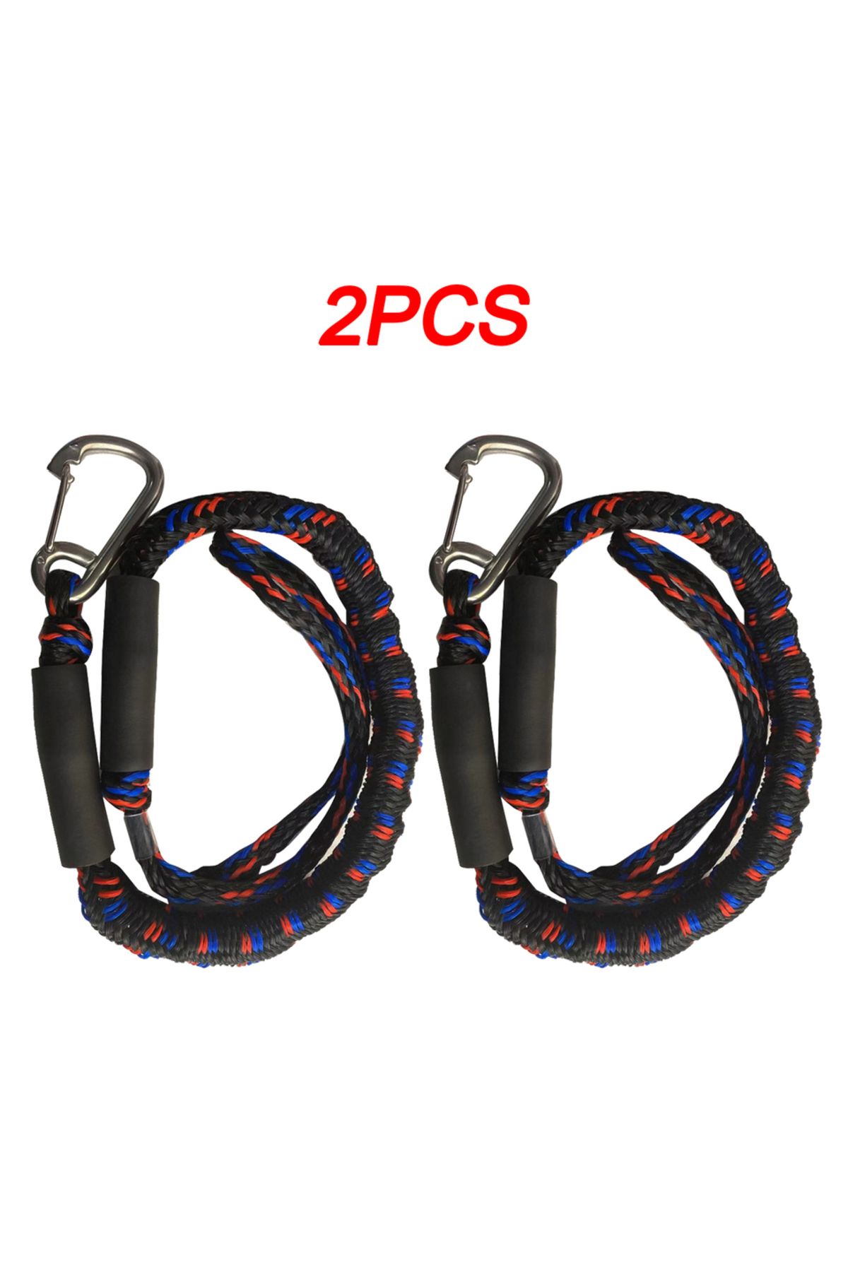 Choice-Blackredblue-2pcs 2pcs Dock Lines Elastic Marine Rope Bungee Cords Shock Ties For Kayak Watercraft J 1