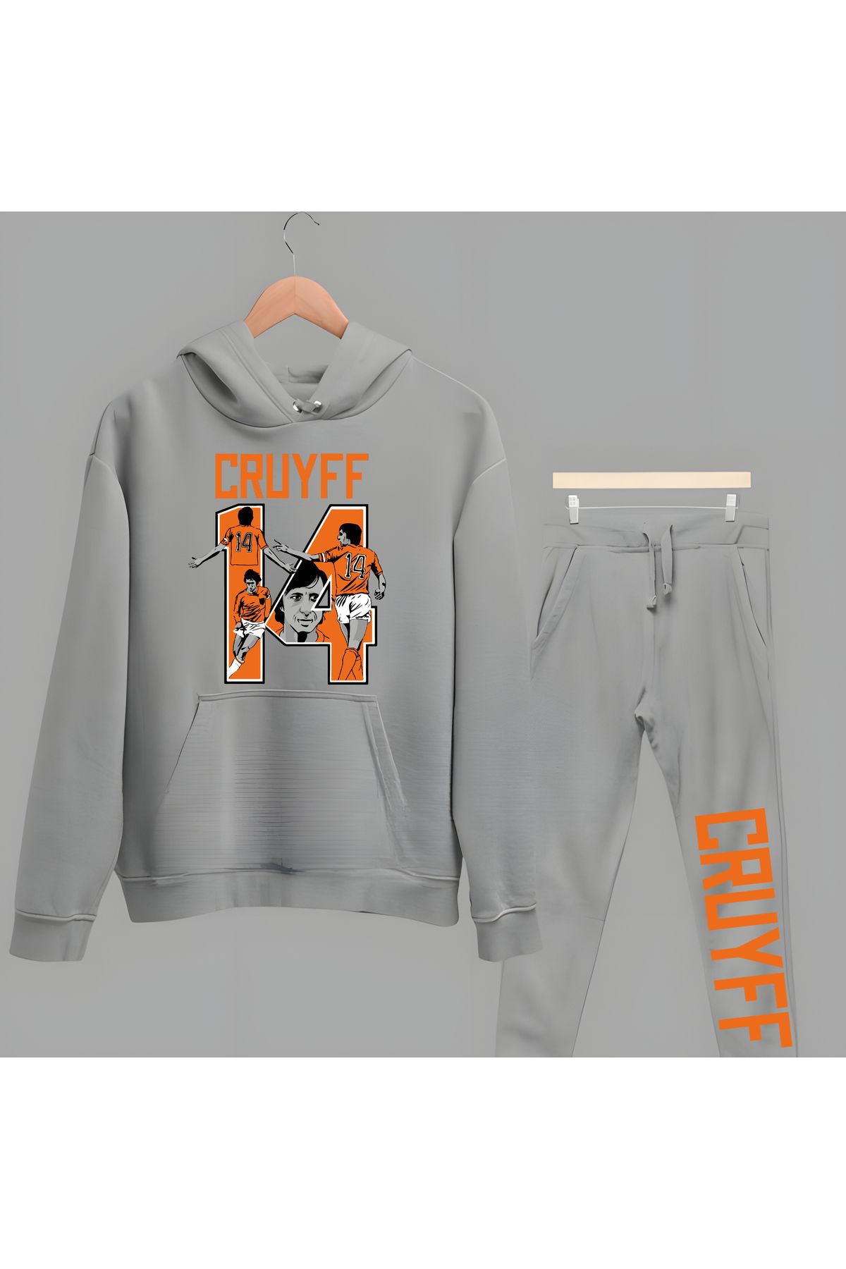 Biy Store Johan Cruyff Tricoul Echipei Naționale A Olandei Imprimat Set De Trening Unisex Hanorac Cu Glugă Unisex - 2XL