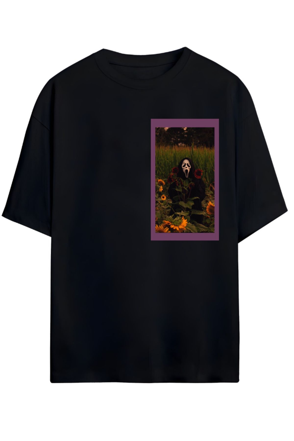 MAGORS GHOST FACE TASARIMLI UNISEX YENİ SEZON OVERSIZE PAMUKLU  T-SHIRT