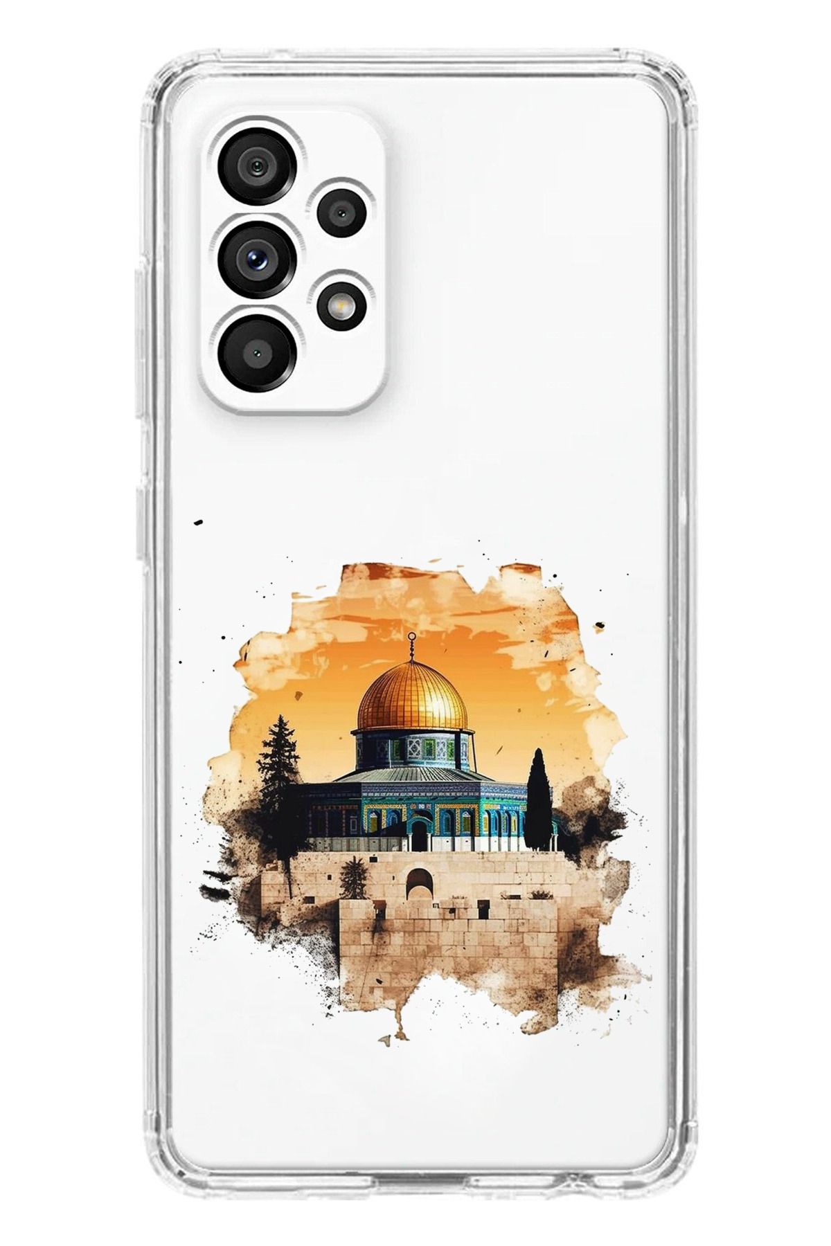 TechTree SAMSUNG Galaxy A23 Uyumlu Mescid-i Aksa Tasarımlı Şeffaf Silikon Kılıf
