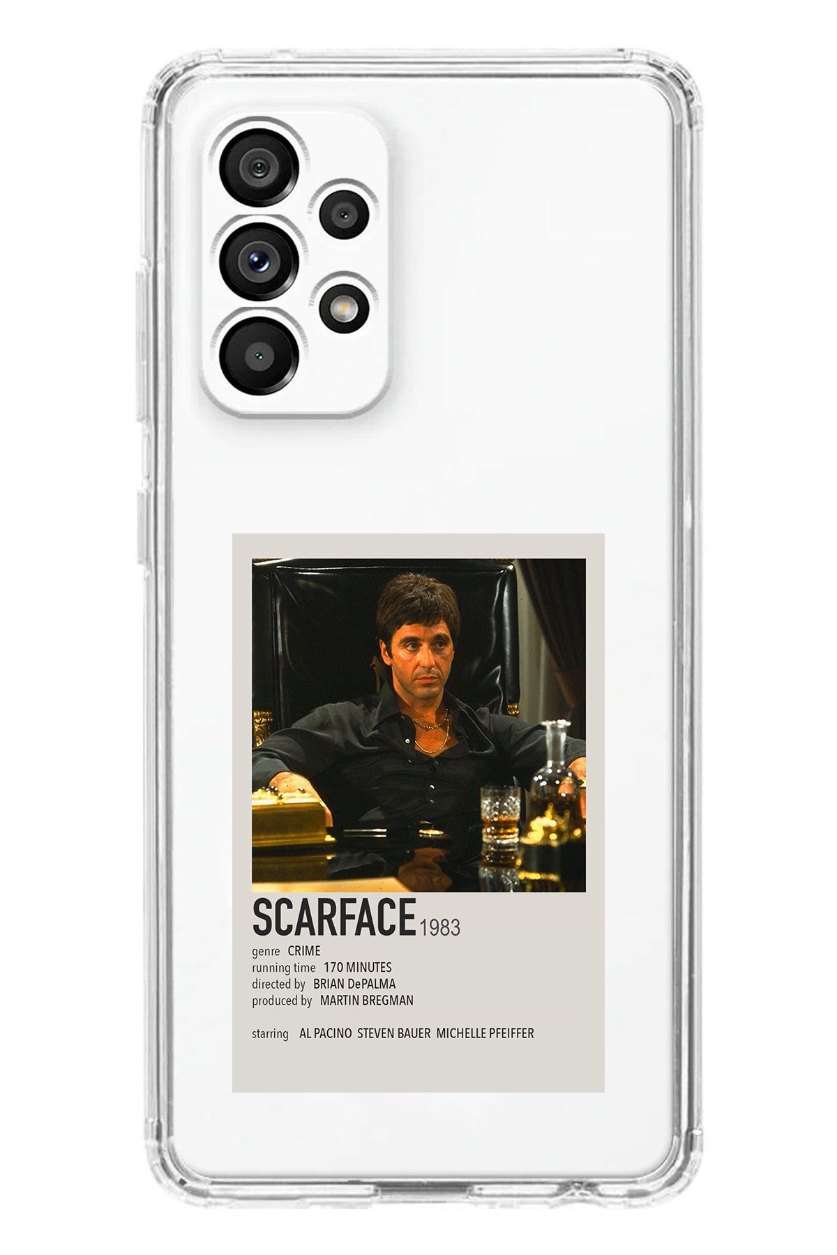 TechTree SAMSUNG Galaxy A23 Uyumlu Scarface Mini Poster Tasarımlı Şeffaf Silikon Kılıf