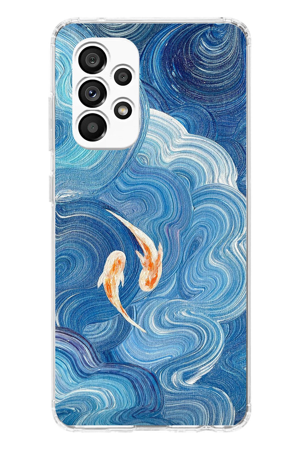 TechTree SAMSUNG Galaxy A23 Uyumlu Balıklar Tasarımlı Şeffaf Silikon Kılıf