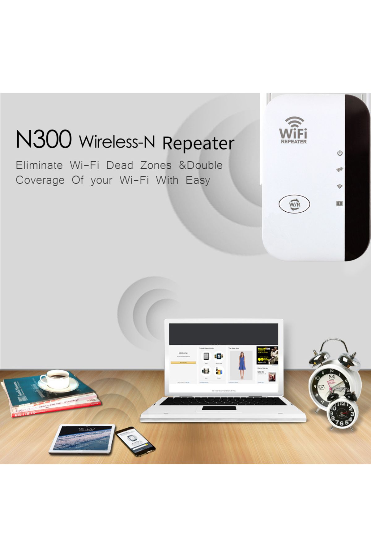 Choice-Eu Plug Fenvi Wireless Wifi Repeater 300mbps 2.4ghz Repeater Network Expander Range 802.11n/b/g Wire 4