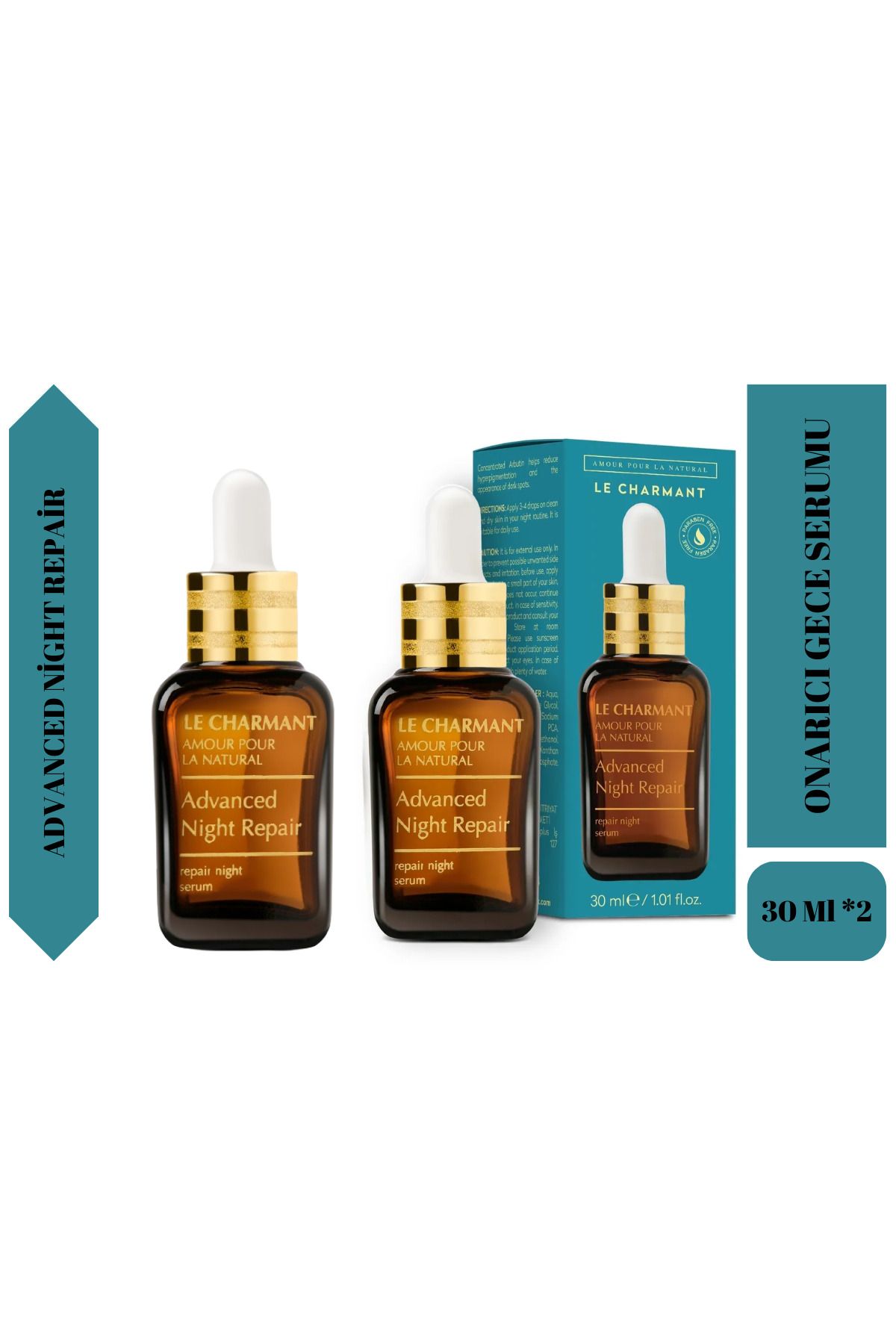 Le Charmant Advanced Night Repair Onarıcı Gece Serumu 30 ml 2'li Paket