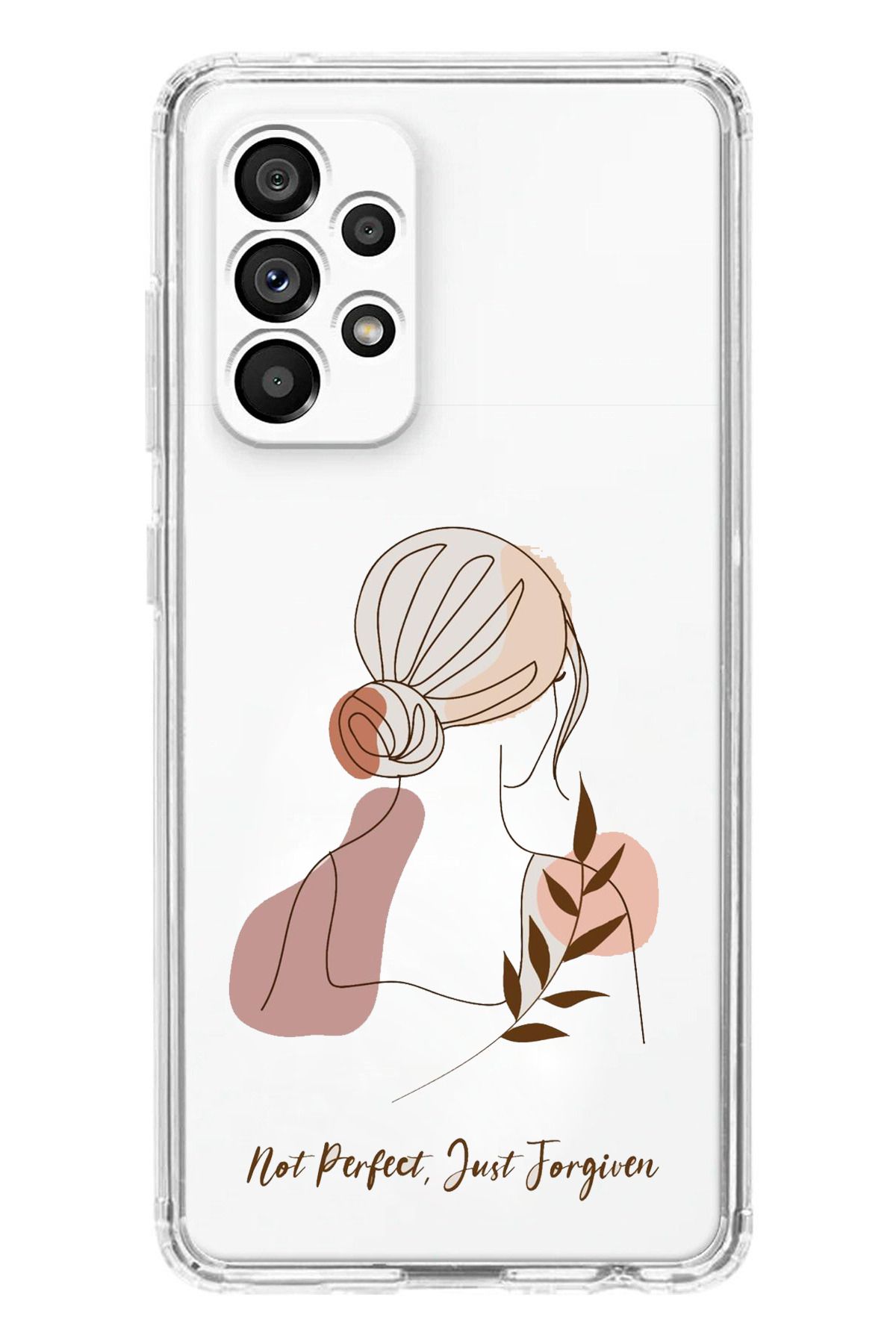 TechTree SAMSUNG Galaxy A23 Uyumlu Not Perfect Just Forgiven Tasarımlı Şeffaf Silikon Kılıf