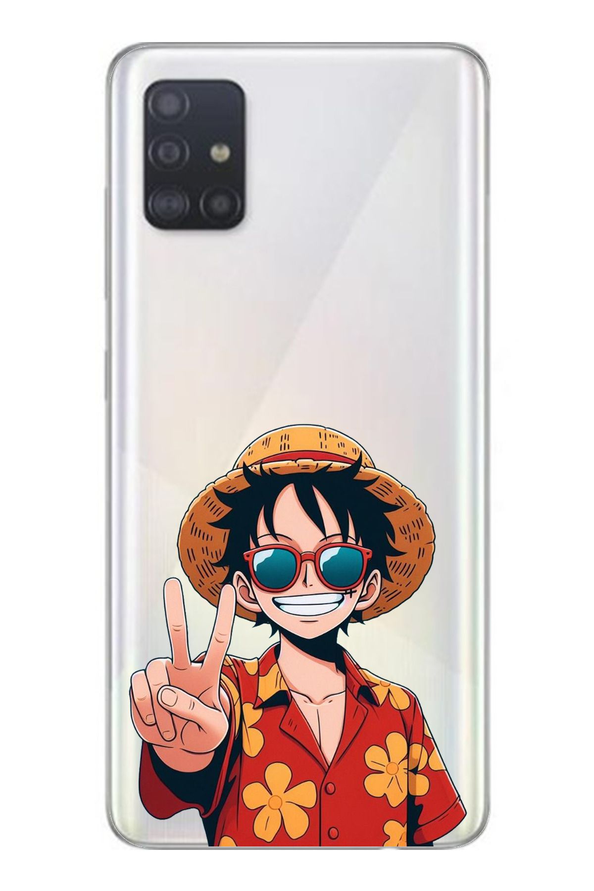 TechTree SAMSUNG Galaxy A51 Uyumlu Monkey D. Luffy Tasarımlı Şeffaf Silikon Kılıf