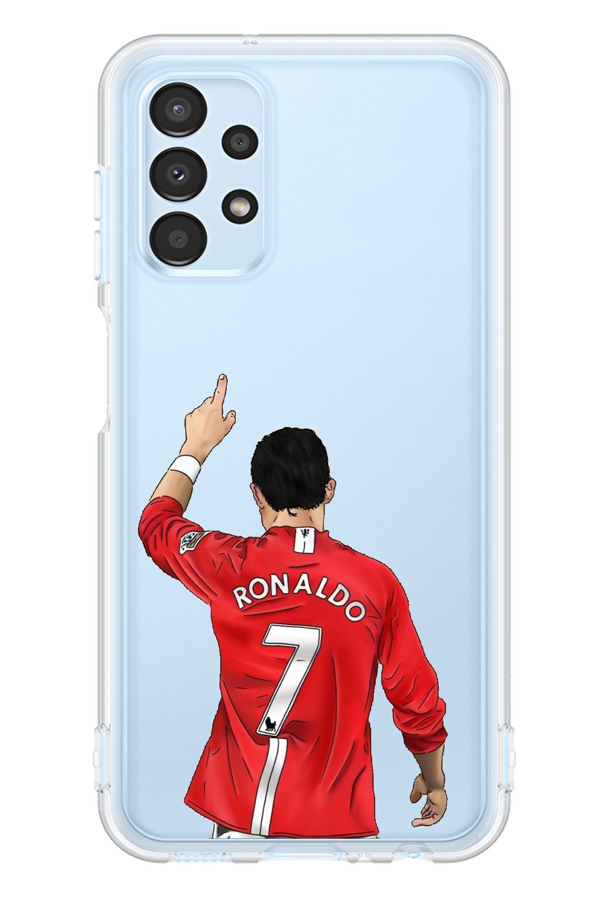 TechTree SAMSUNG Galaxy A13 Uyumlu C. Ronaldo Forma Tasarımlı Şeffaf Silikon Kılıf