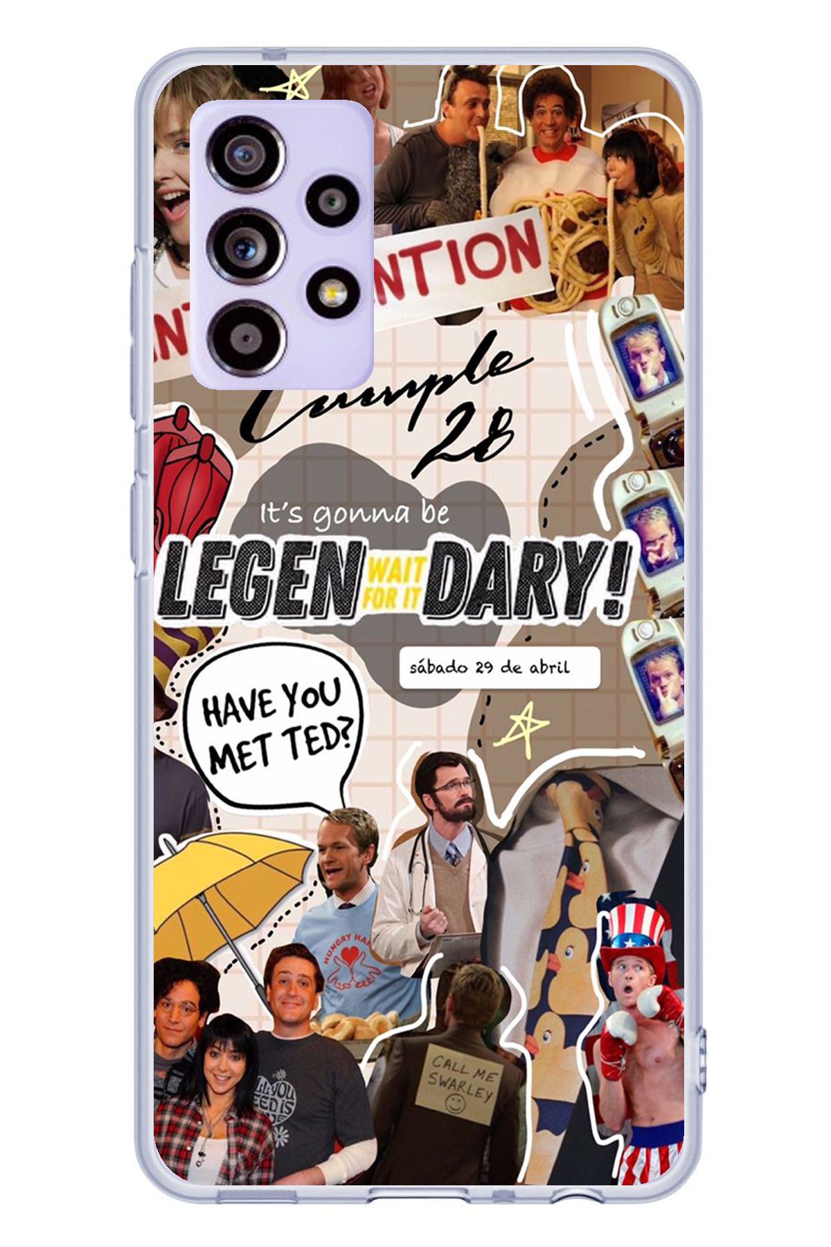 TechTree SAMSUNG Galaxy A52 / A52S Uyumlu Retro Gazete How i met your mother Tasarımlı Şeffaf Silikon Kılıf