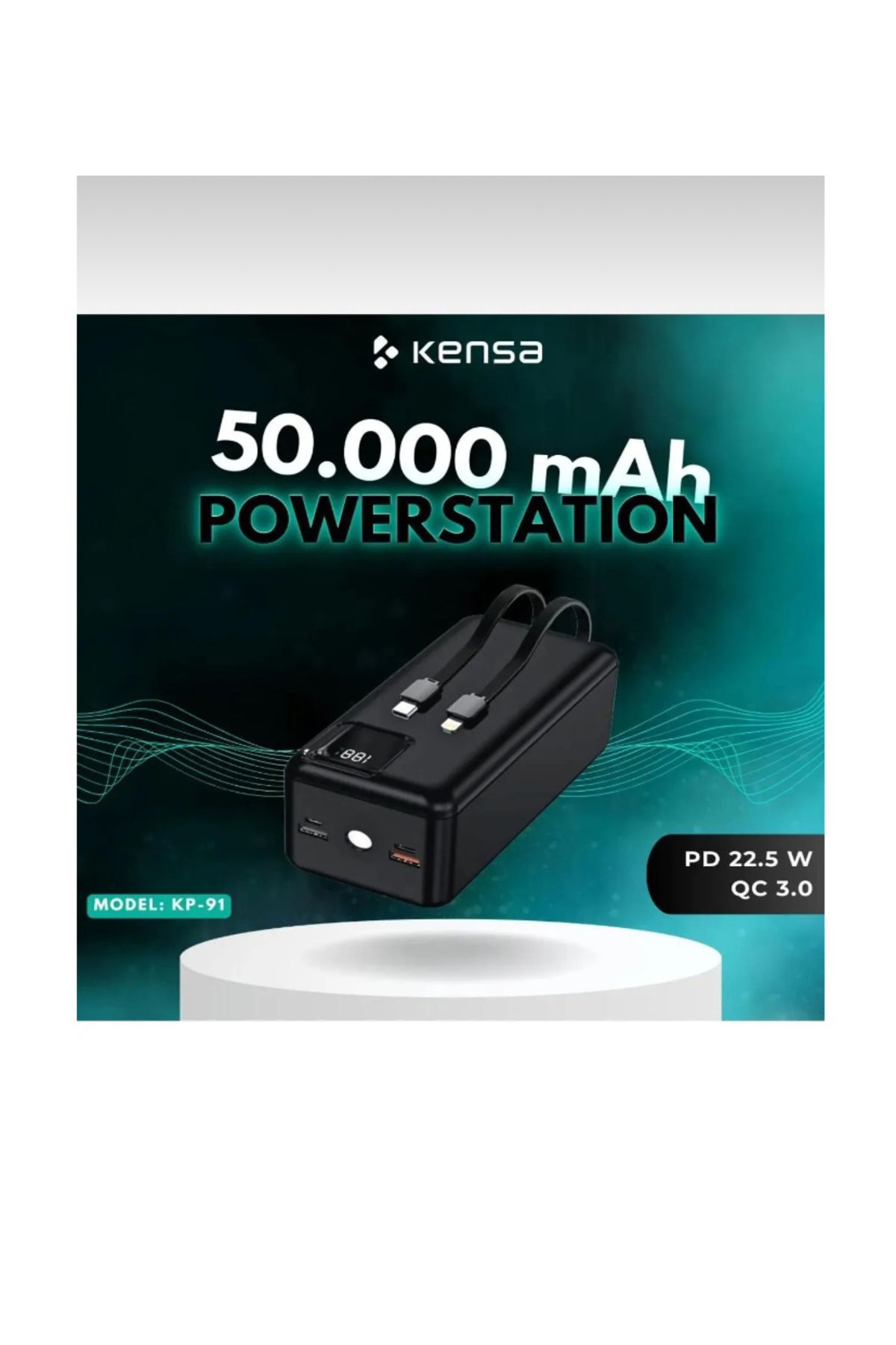 ROTECH Powerbank 50.000 Mah Yeni Nesil Kendinden Kablolu 22.5 W Hızlı Ve Güç Pd