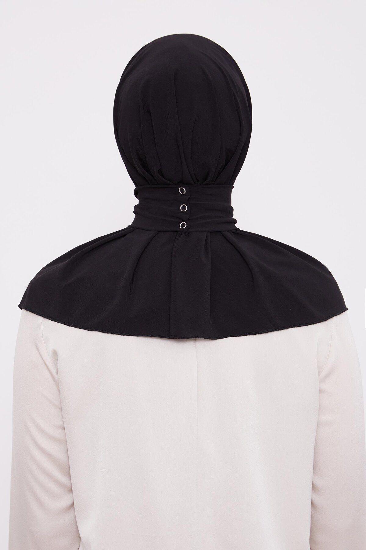 Levidor-Black Practical Sports Snap Shawl Bonnet 4