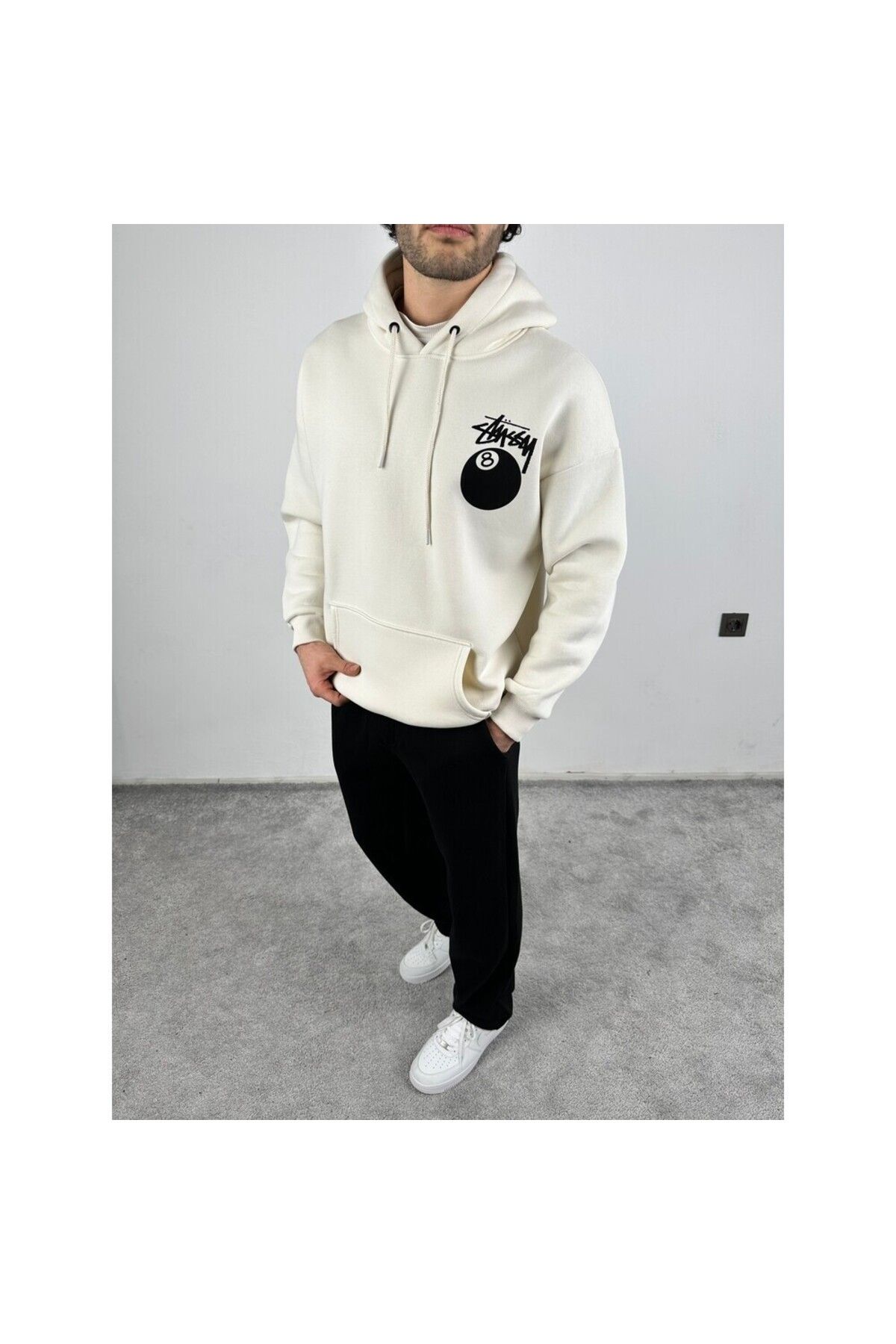 MODA Baskılı oversize kapşonlu sweatshirt