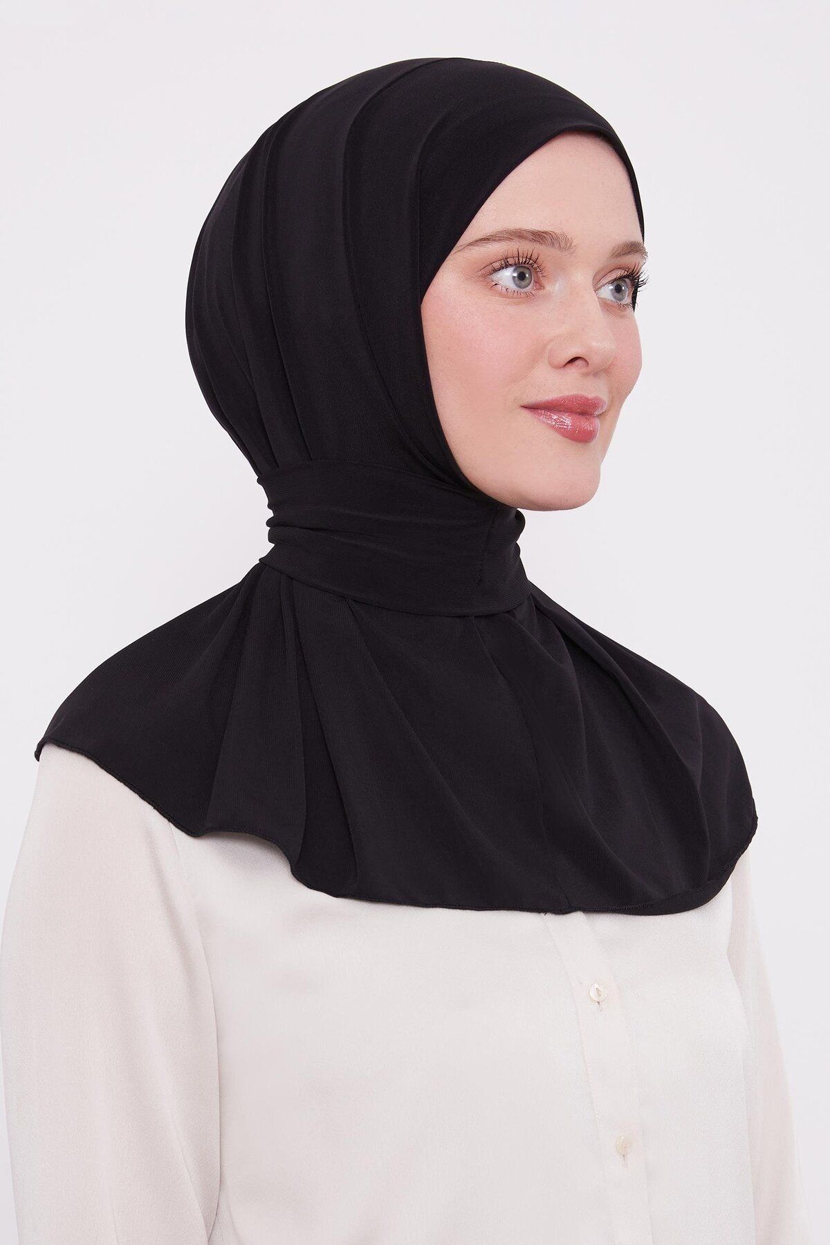 Levidor-Black Practical Sports Snap Shawl Bonnet 3