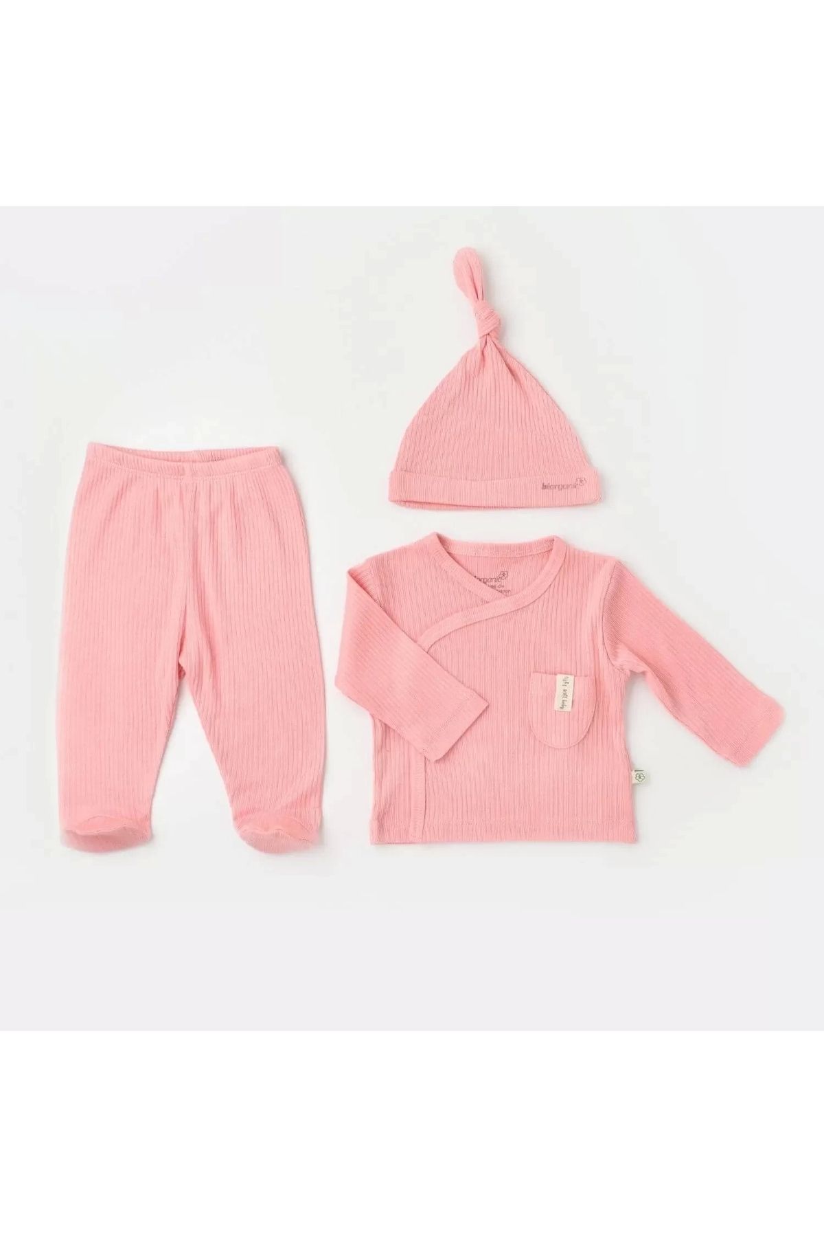 Moda Azze Soft Modal 3'lü Zıbın Set  Pembe