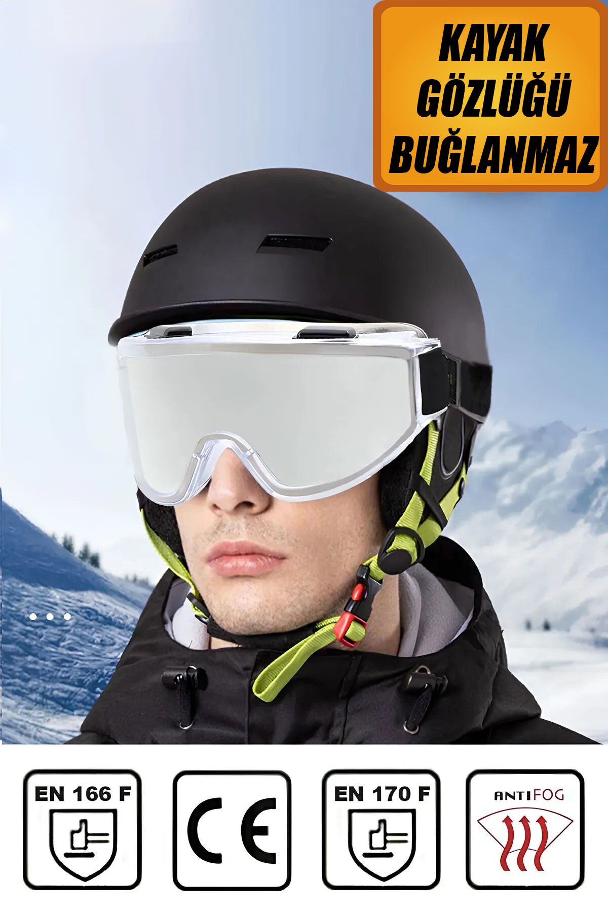 nublado Kayak Gözlüğü Antifog Uv Korumalı Güneş Kar Şeffaf Snowboard Glasses Sporu