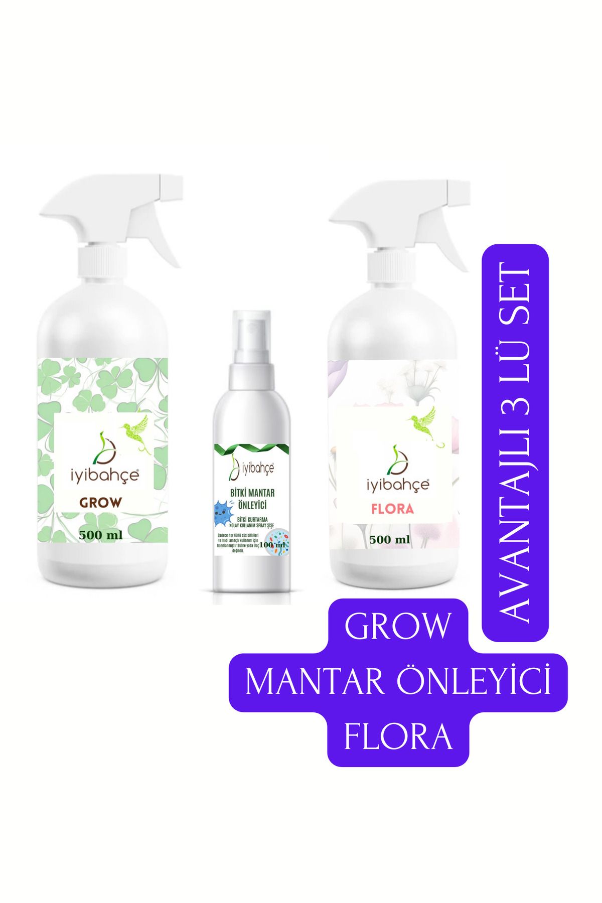 İYİBAHÇE İYİBAHÇE Avantajlı Bakım 3 lü Set Flora - Grow - Antimantar