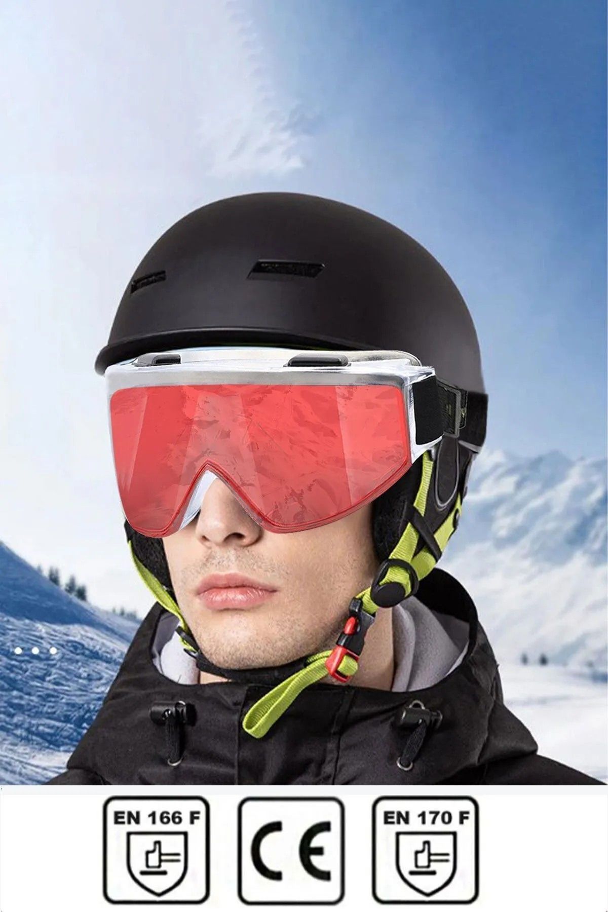 nublado Kayak Gözlüğü Güneş Kar Gözlük Kırmızı Snowboard Glasses Ekonomik Seri Gözlük