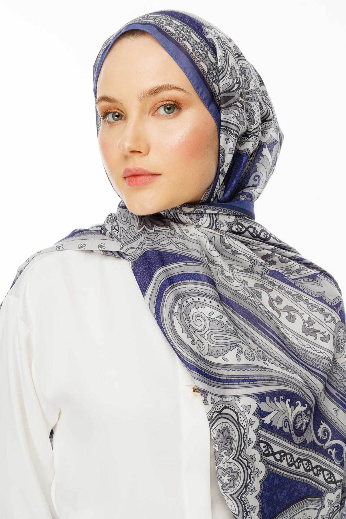 VALORSCARF Retro Desen Şal  Tatlı Lavanta