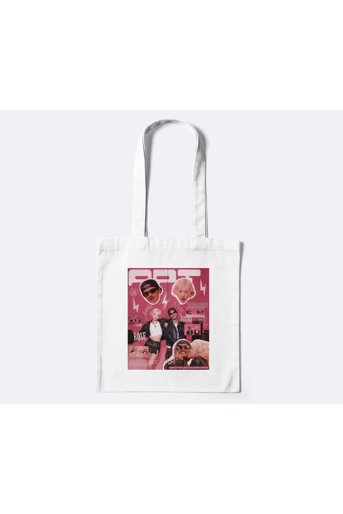 redame Rose APT Kpop Y2K Retro Bez Çanta Tote Bag