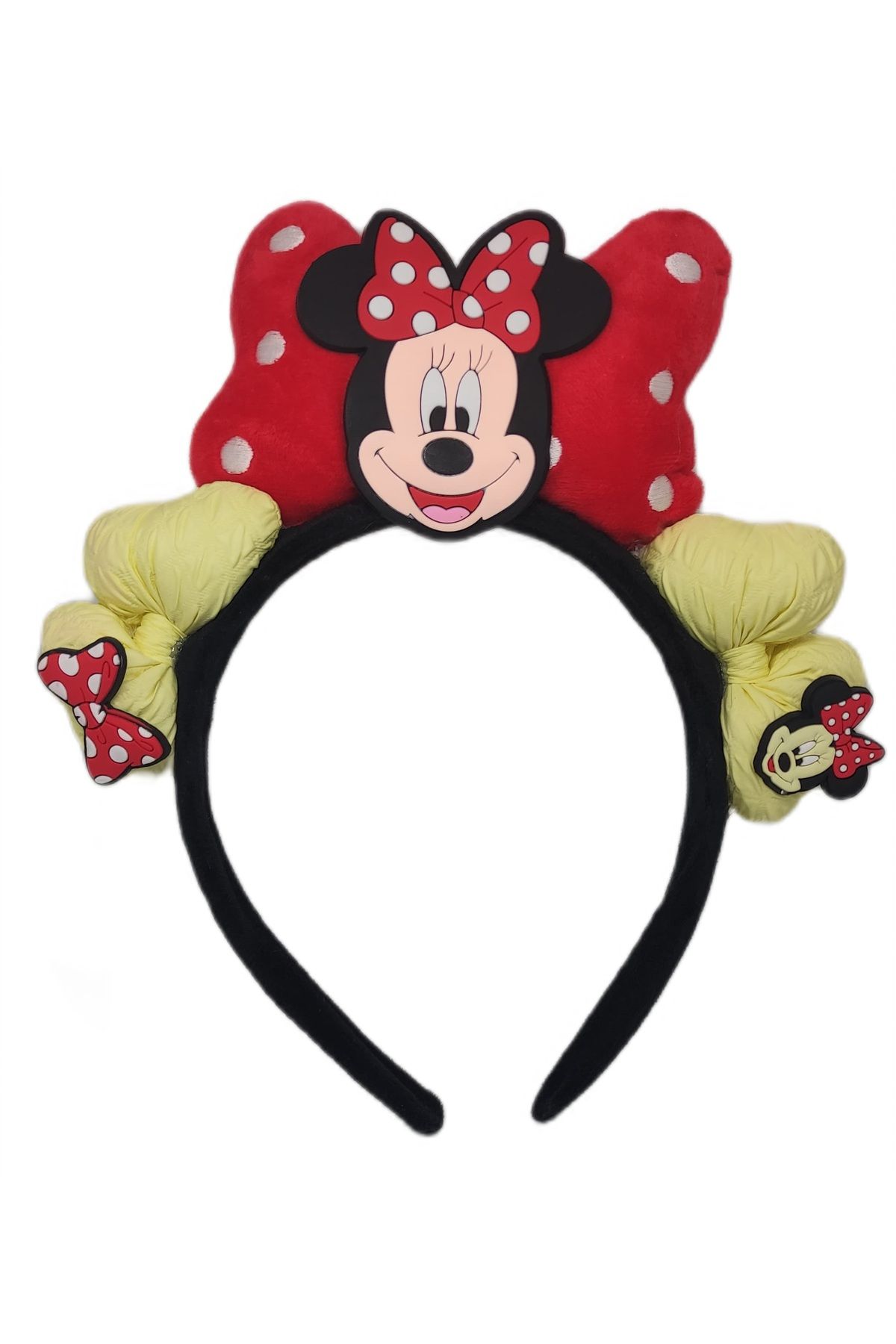 FuryaTedarik Minnie & Mickey Mouse Dolgulu 3 Boyutlu Kadife Saç Bandı Taç